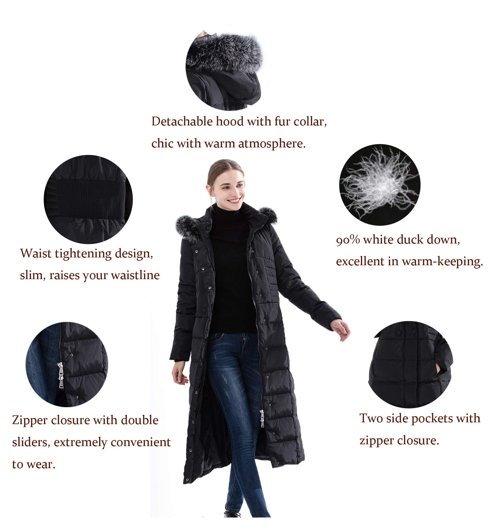 Obosoyo Women's Winter Hooded Long Down Jacket - Thickened Maxi Puffer Coat for Extreme Cold Weather | Perfect for Snowboarding, Skiing & Outdoor Activities