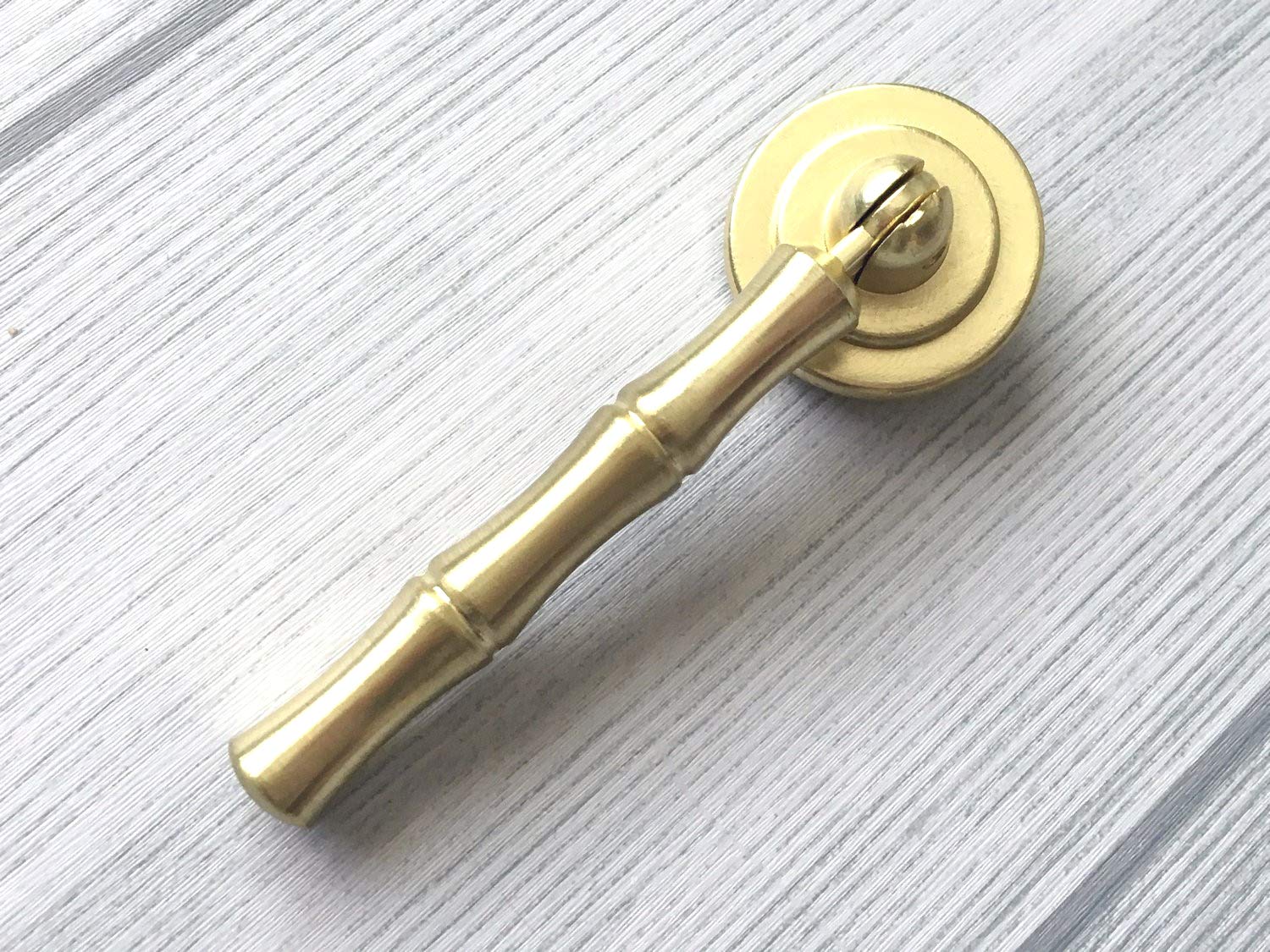 Brass Bamboo Cabinet Knobs - Drawer Pulls for Kitchen & Dresser