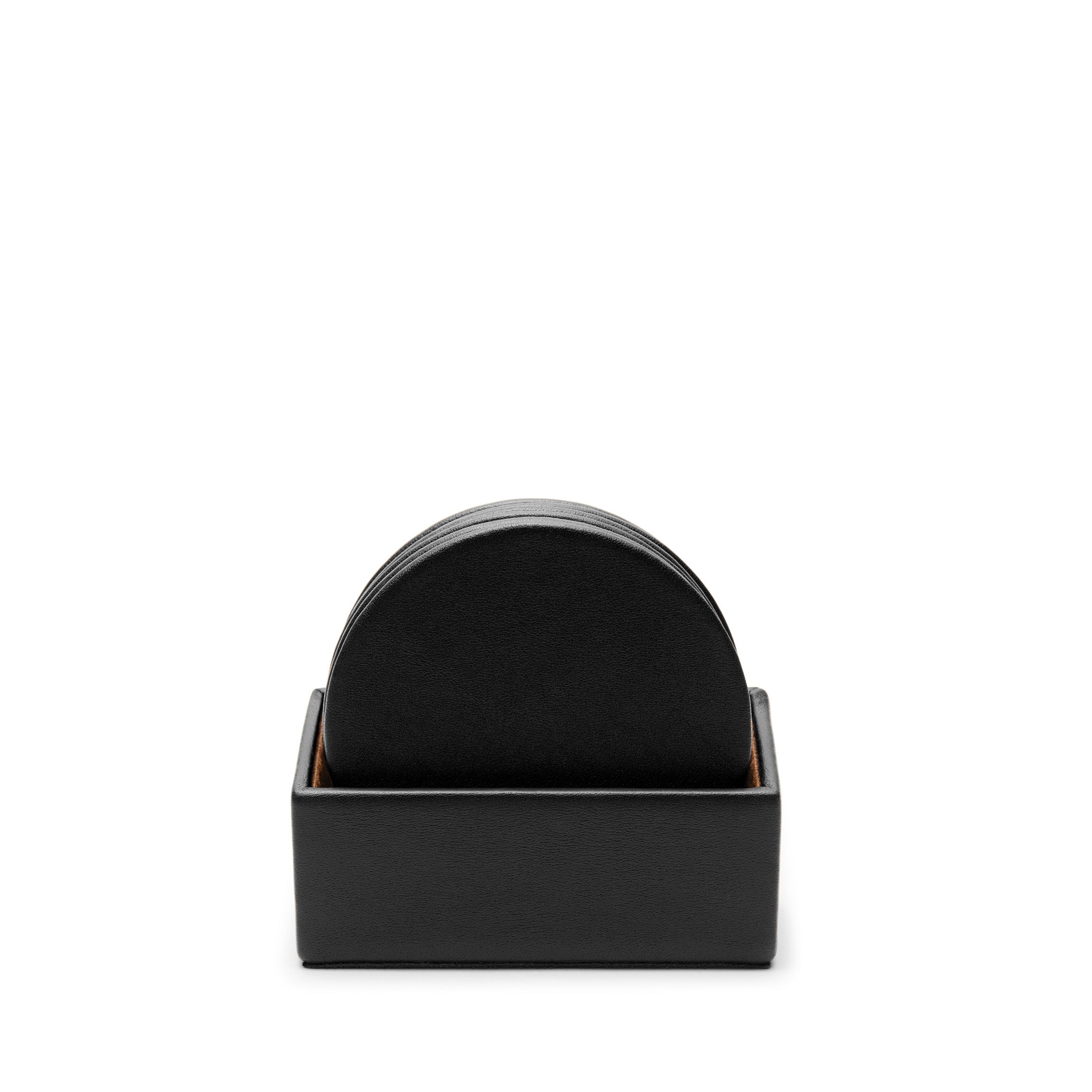 Premium Black Onyx Coasters Set of 6 with Holder - Absorbent Stone Drink Coasters for Coffee Tables, Bars & Home Decor - Classic Round Design for Hot & Cold Beverages