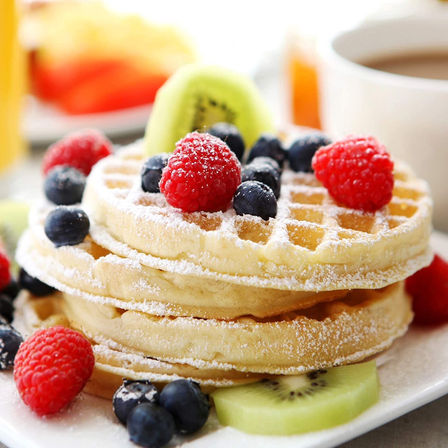 Holstein Housewares Mini Waffle Maker - 4 Inch Non-Stick Waffle Iron for Quick Breakfast, Brunch & Snacks - Perfect for Dorms, Offices & Small Kitchens (Yellow)