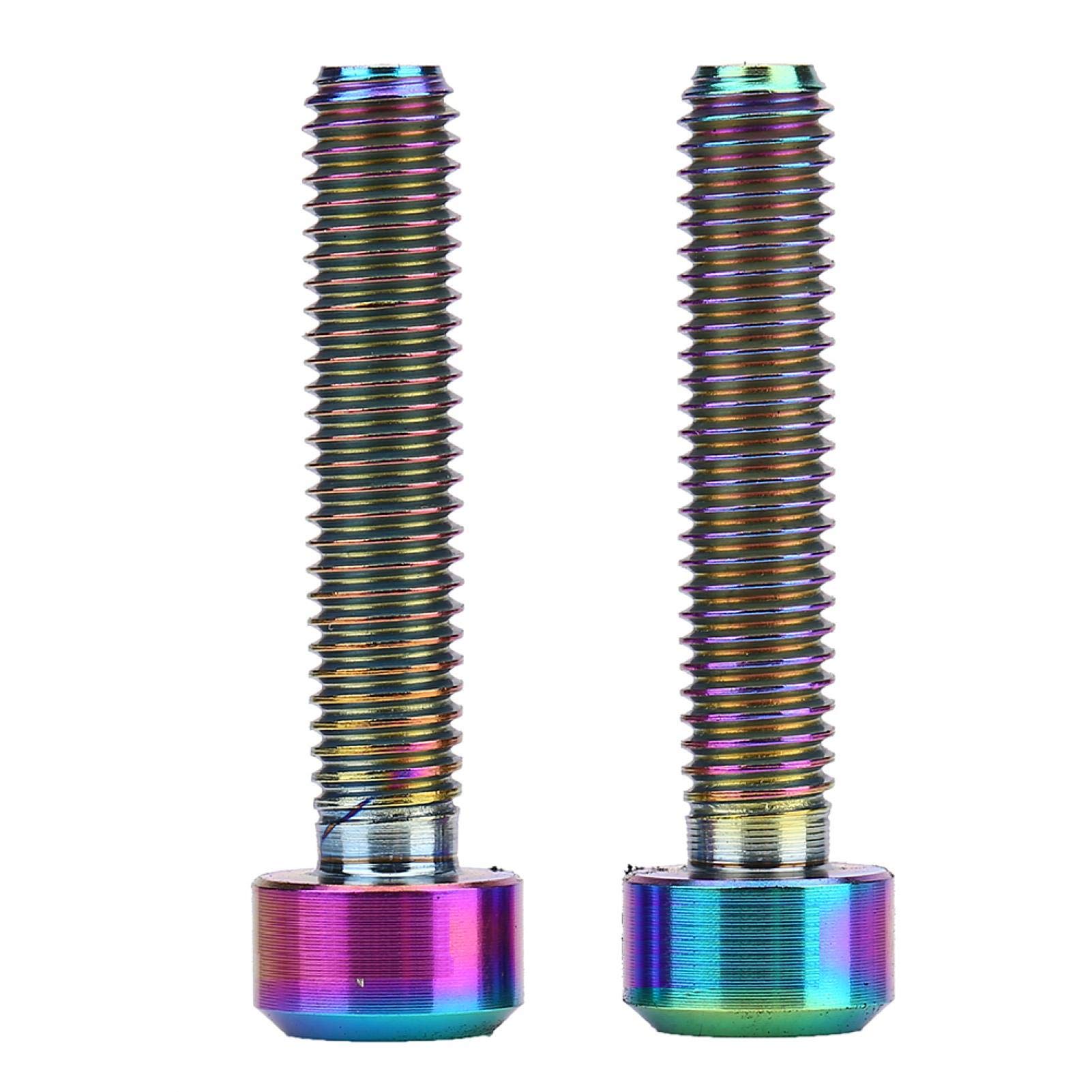 EVTSCAN M5x25mm钛合金自行车刹车螺丝套装 - 3色可选，2件/套，适用于山地车刹车手柄固定螺栓，提升骑行安全与美观