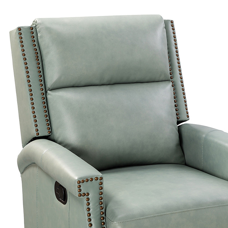 Canace Modern Genuine Leather Manual Glider Rocker Recliner Chair - Comfortable Swivel Lounge Chair for Living Room, Nursery, and Office Relaxation