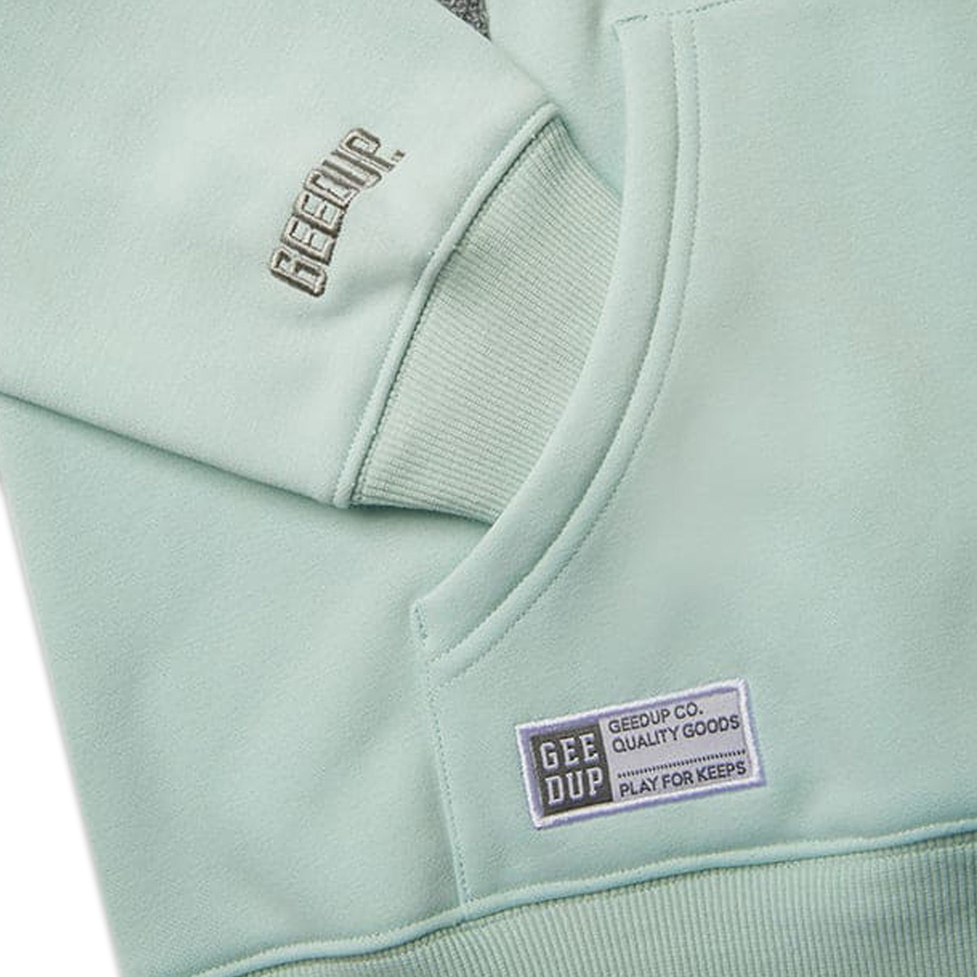 Geedup Handstyle Cropped Hoodie for Women - Teal & Grey Pullover Sweatshirt | Streetwear Fashion | Gym, Lounge & Casual Wear (2025 Collection)