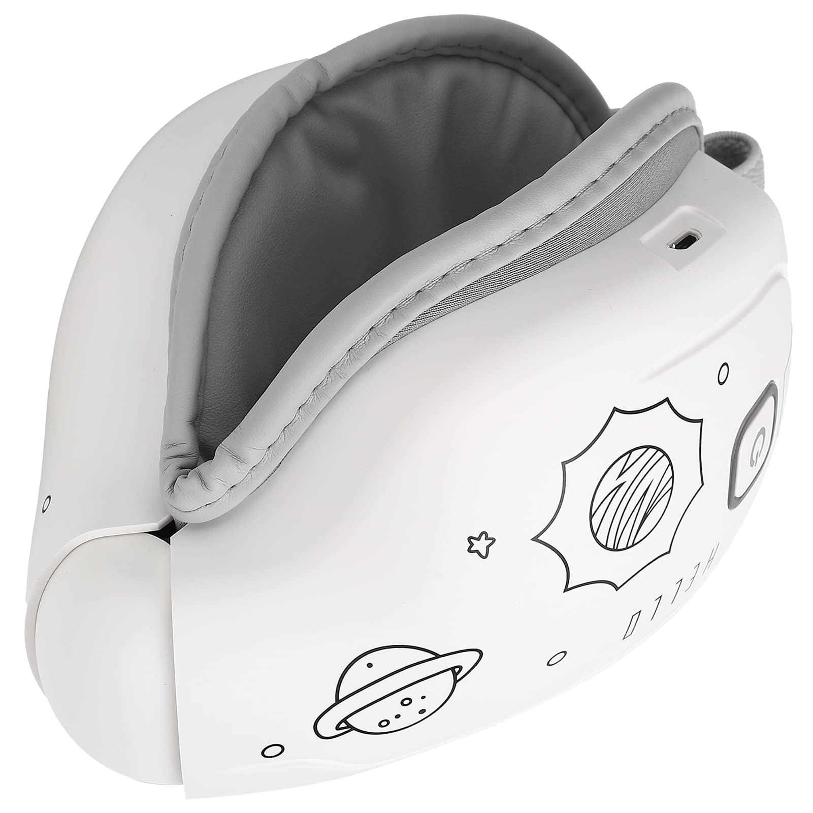 Zerodis Rechargeable Eye Massager with Heat, Compression & Music - Eye Protection for Kids & Adults - Perfect for Relaxation, Stress Relief & Sleep (White)