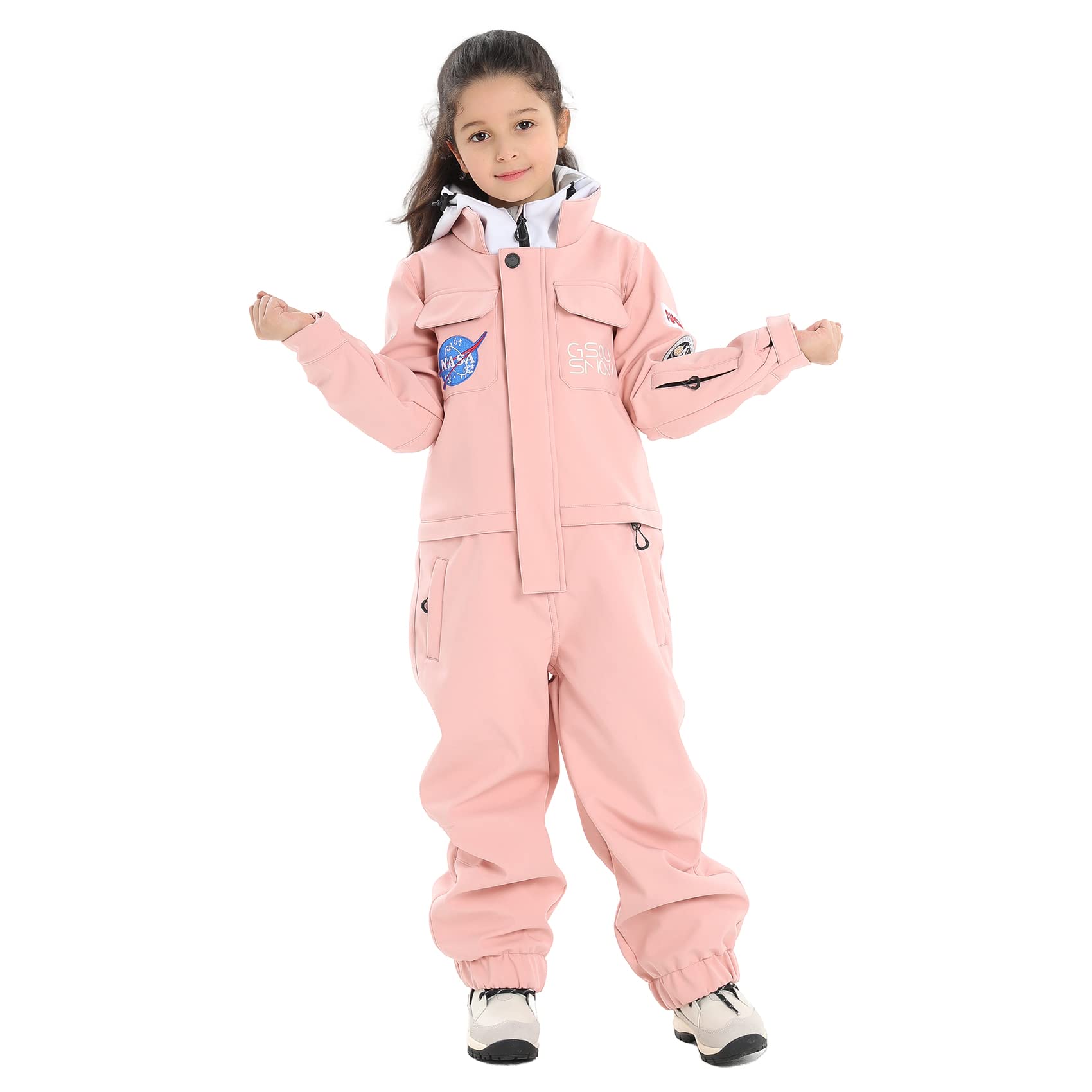 GSOU SNOW Kids Waterproof Windproof Ski Suit - One Piece Snowsuit for Boys & Girls, Winter Snowboard Jumpsuit Coveralls | Perfect for Skiing, Snowboarding & Outdoor Winter Activities