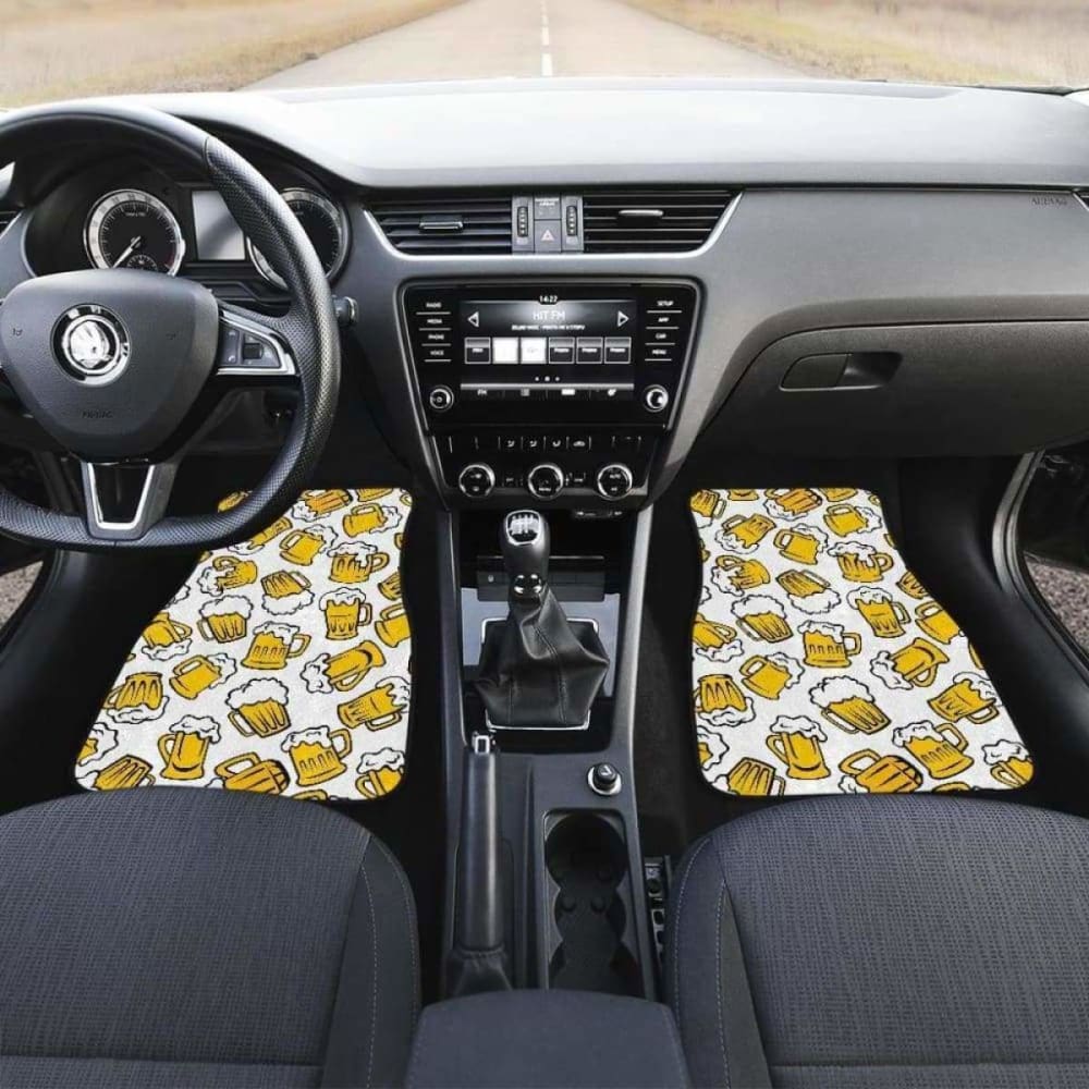 Premium Beer Design Pattern Car Mats - Front & Back Set for 195016 - Durable & Stylish Floor Mats for Cars, Trucks & SUVs - Perfect for Beer Lovers & Auto Enthusiasts