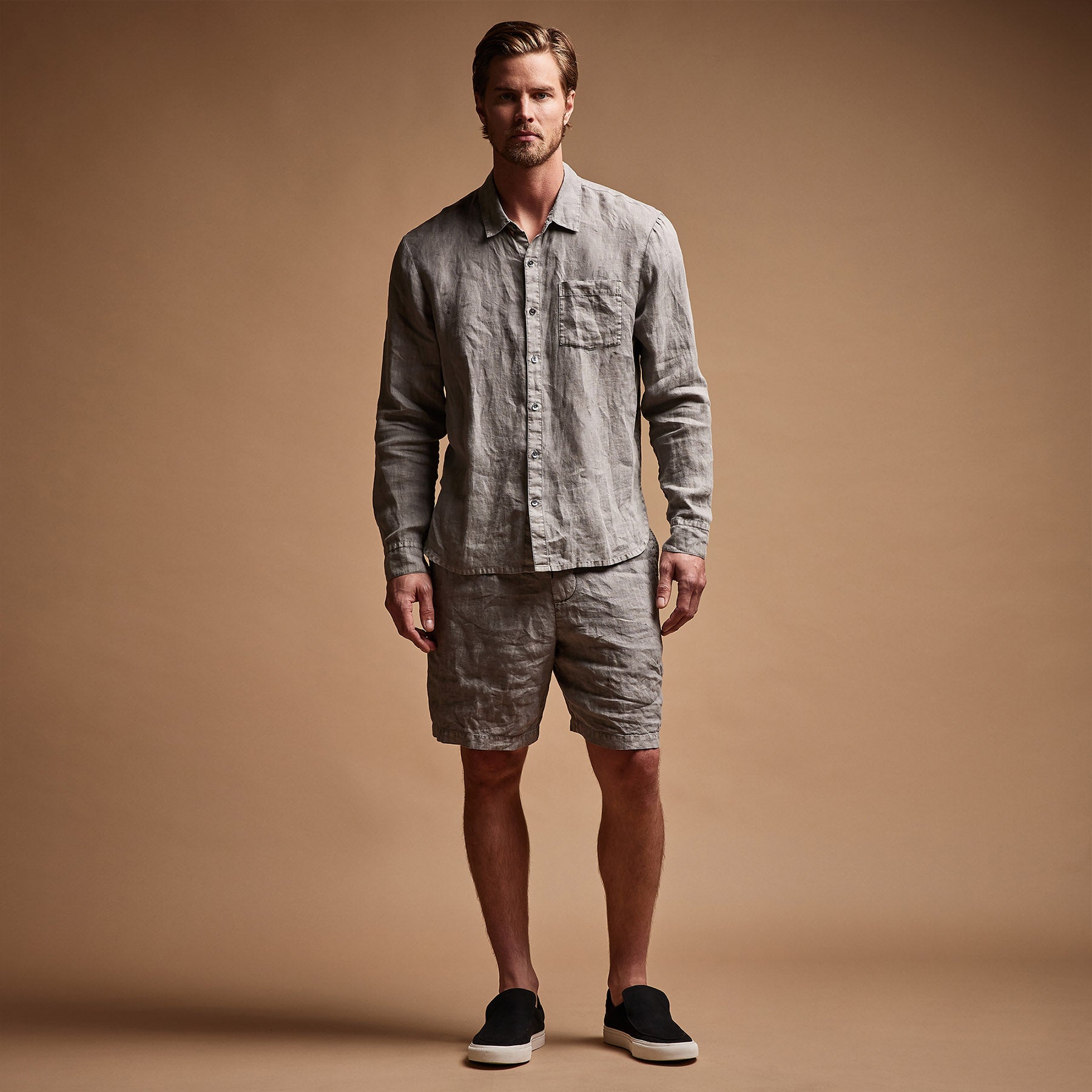 Lightweight Linen Shirt for Men & Women | Breathable Silver Grey Casual Top | Perfect for Summer Travel, Beach Outings & Office Wear