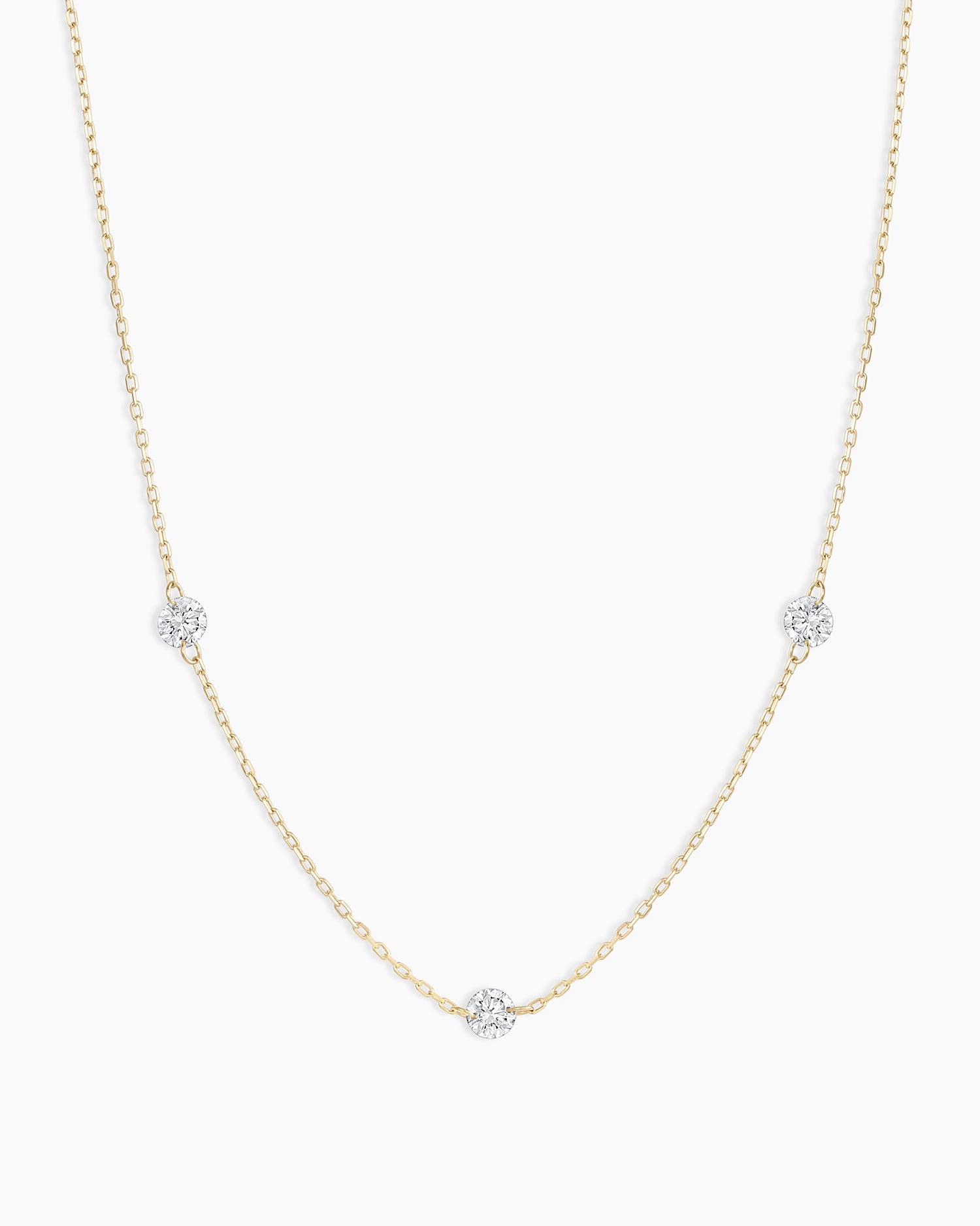 Floating Diamond Stationary Trio Necklace - Elegant Layered Pendant Jewelry for Women, Perfect for Daily Wear, Parties & Special Occasions