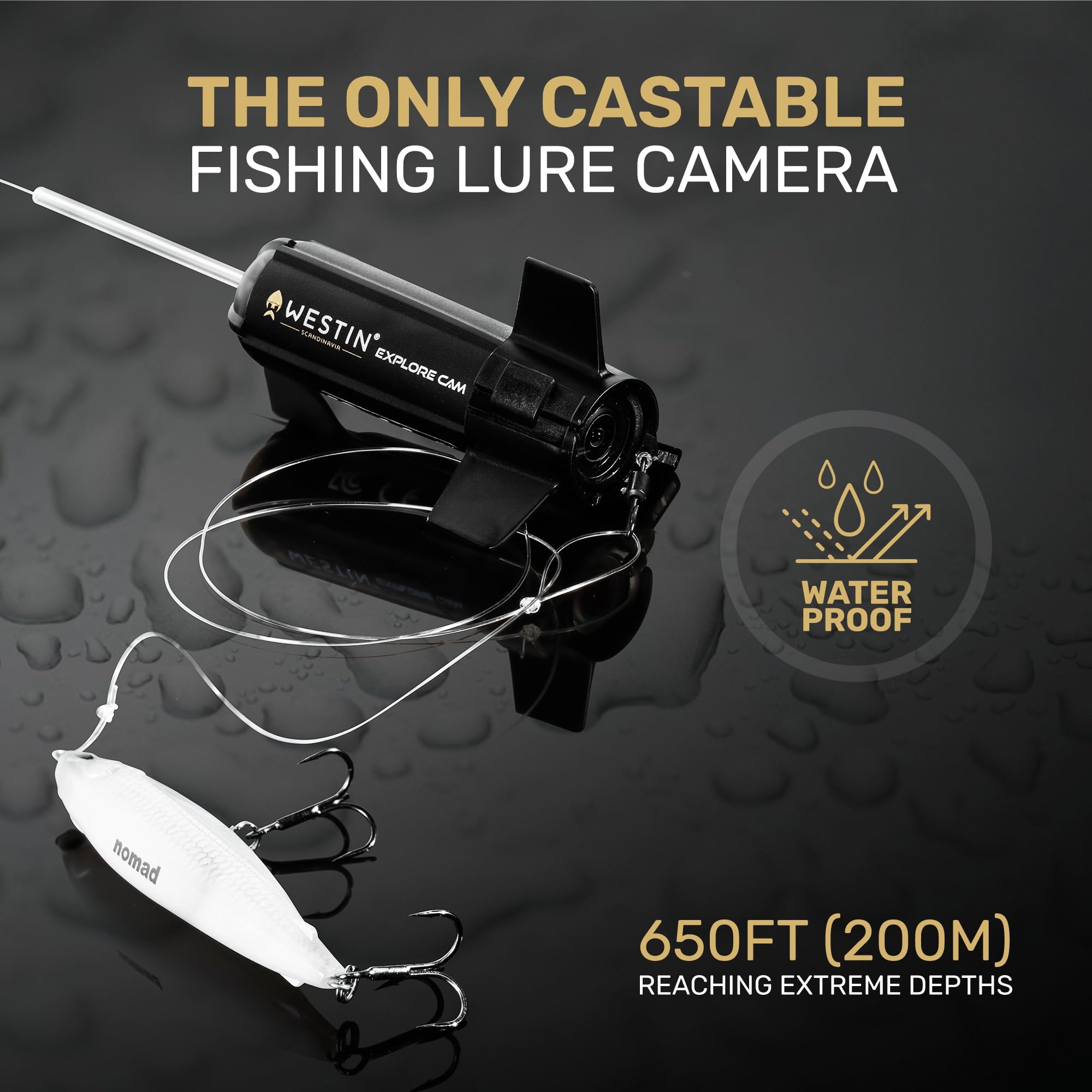 Westin Explore Cam Fish Camera - Wireless Underwater Fishing Camera with Full HD Video, Waterproof & Castable Design - Perfect for Ice Fishing, Kayak Fishing & Boat Fishing Adventures