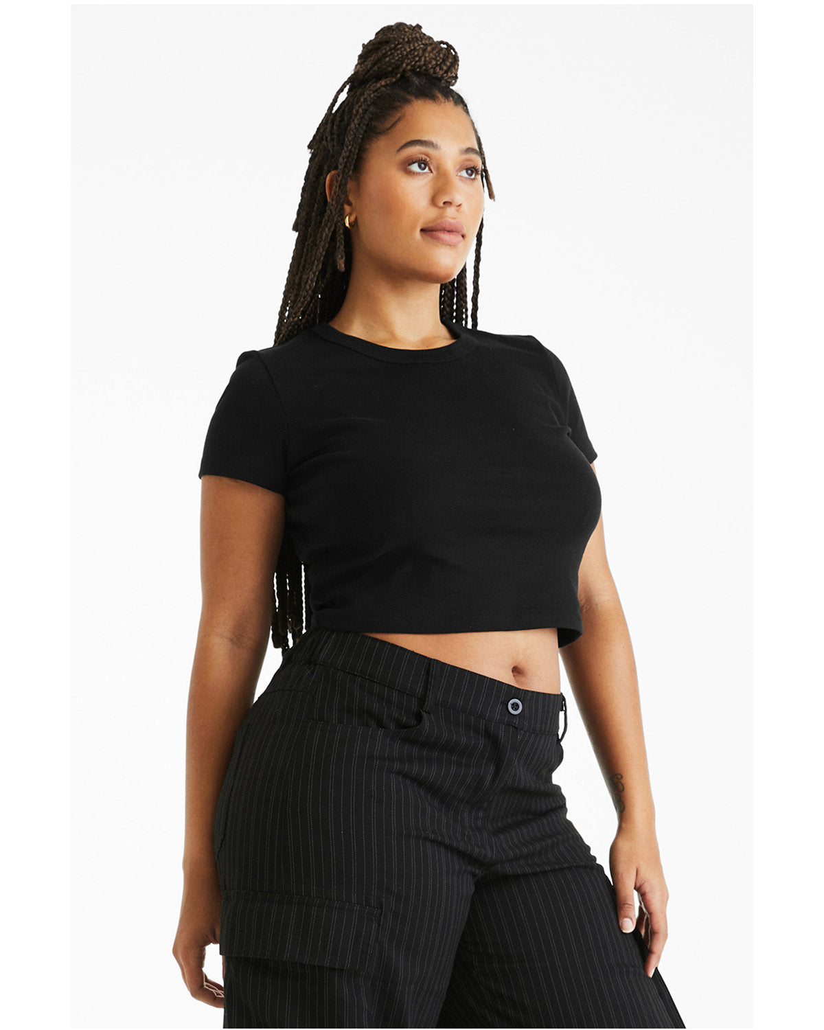 Bella + Canvas 1010BE Women's Micro Ribbed Baby Tee - Soft Stretch Short Sleeve Shirt for Casual Wear, Layering & Maternity Outfits