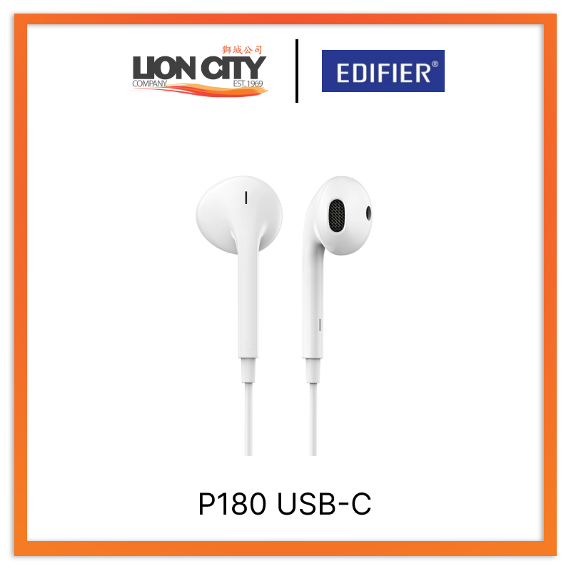 Edifier P180 Plus USB-C White Hi-Res Wireless Earbuds with Built-in Mic - Perfect for Workouts, Commuting & Online Meetings