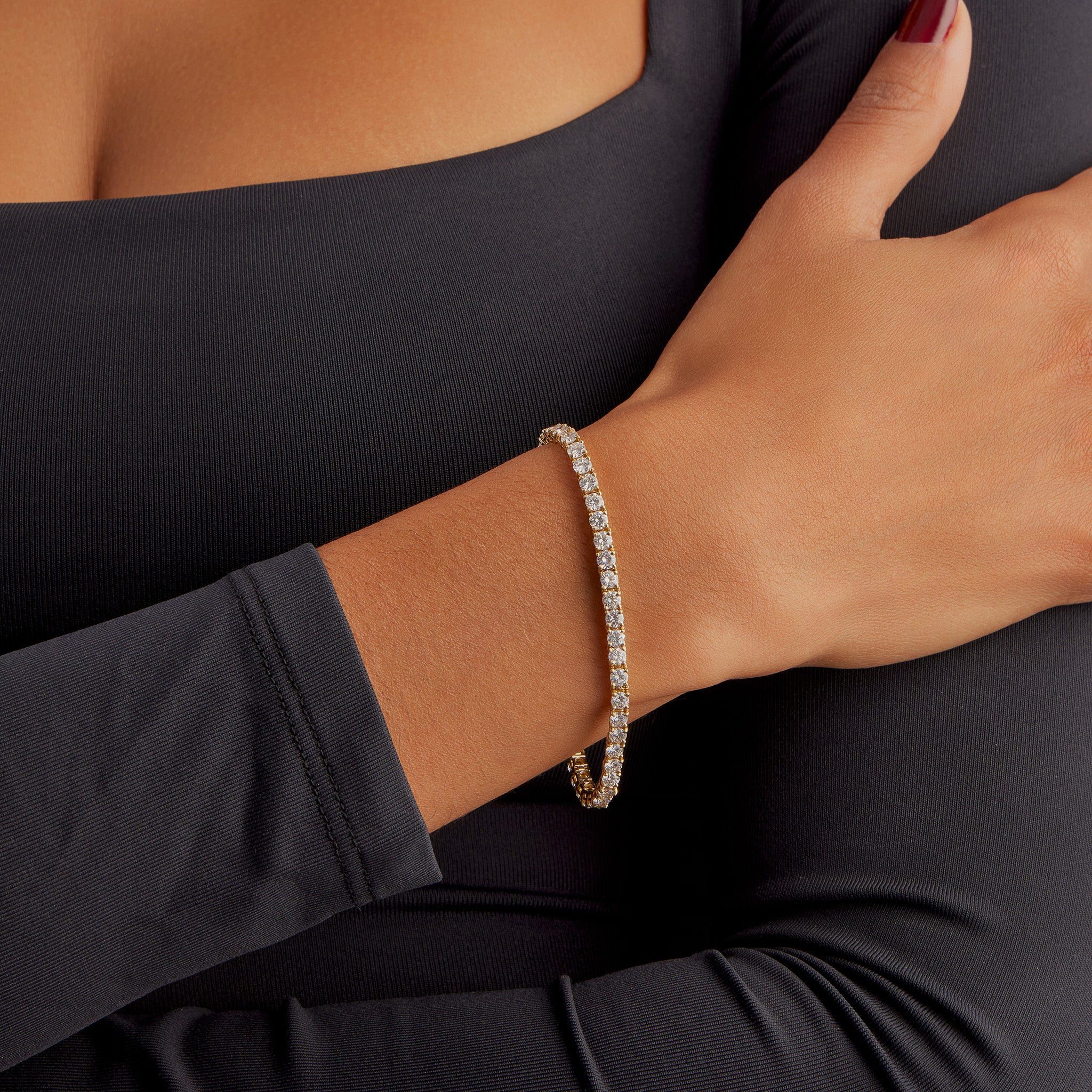 Van Cleef & Arpels Diamond Line Bracelet - 18K White Gold Luxury Tennis Bracelet for Women, Perfect for Weddings, Anniversaries & Special Occasions