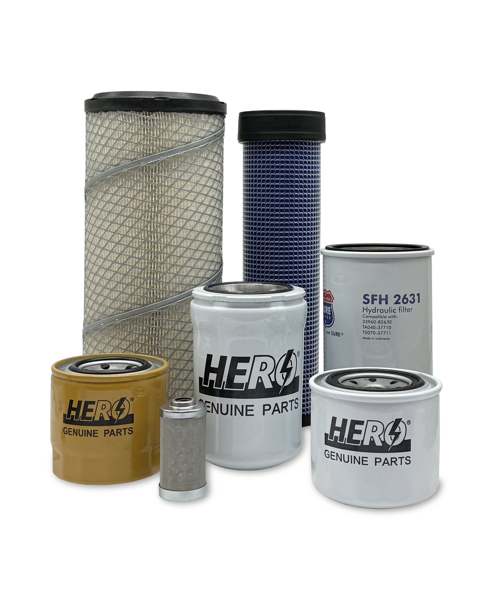 Kubota L4701HST Tractor Maintenance Filter Kit by HERO® - Air, Oil & Fuel Replacement Filters for Tractor Care & Performance
