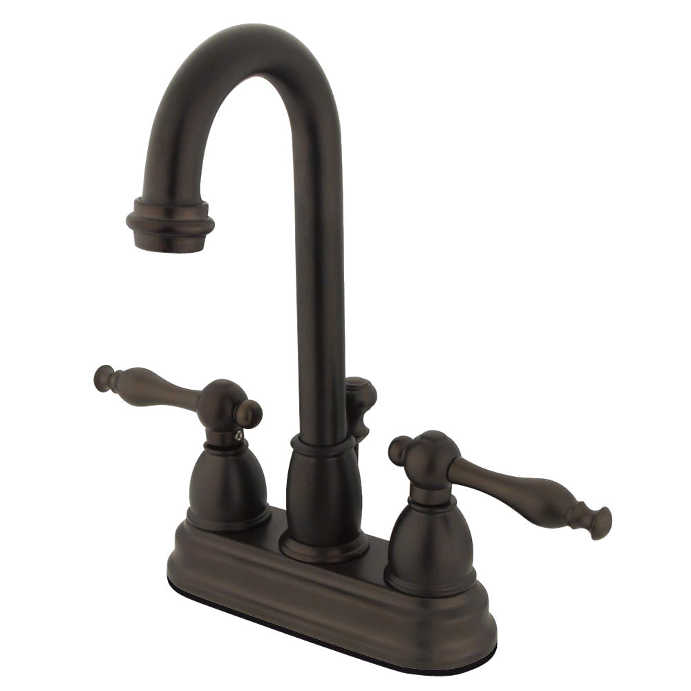 Kingston Brass KB3618NL 4 Inch Centerset Bathroom Faucet - Modern Water-Saving Design for Vanity Sinks & Powder Rooms (Oil-Rubbed Bronze Finish)