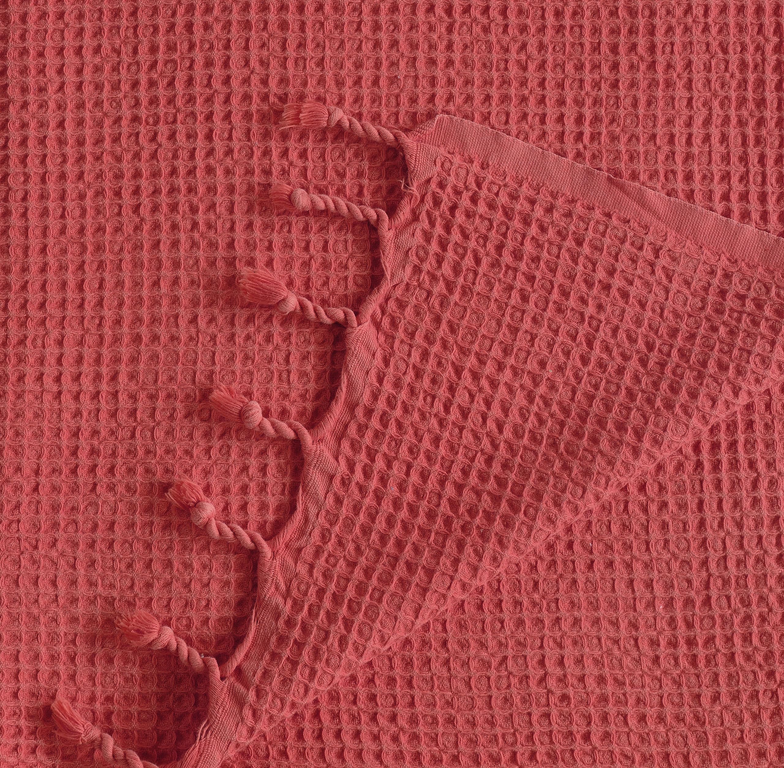 Premium 100% Turkish Cotton Waffle Weave Blanket - Twin Size Lightweight Throw & Bedspread for All Seasons | Breathable Summer Blanket, Sofa Cover, Guest Bedding (Coral, 67