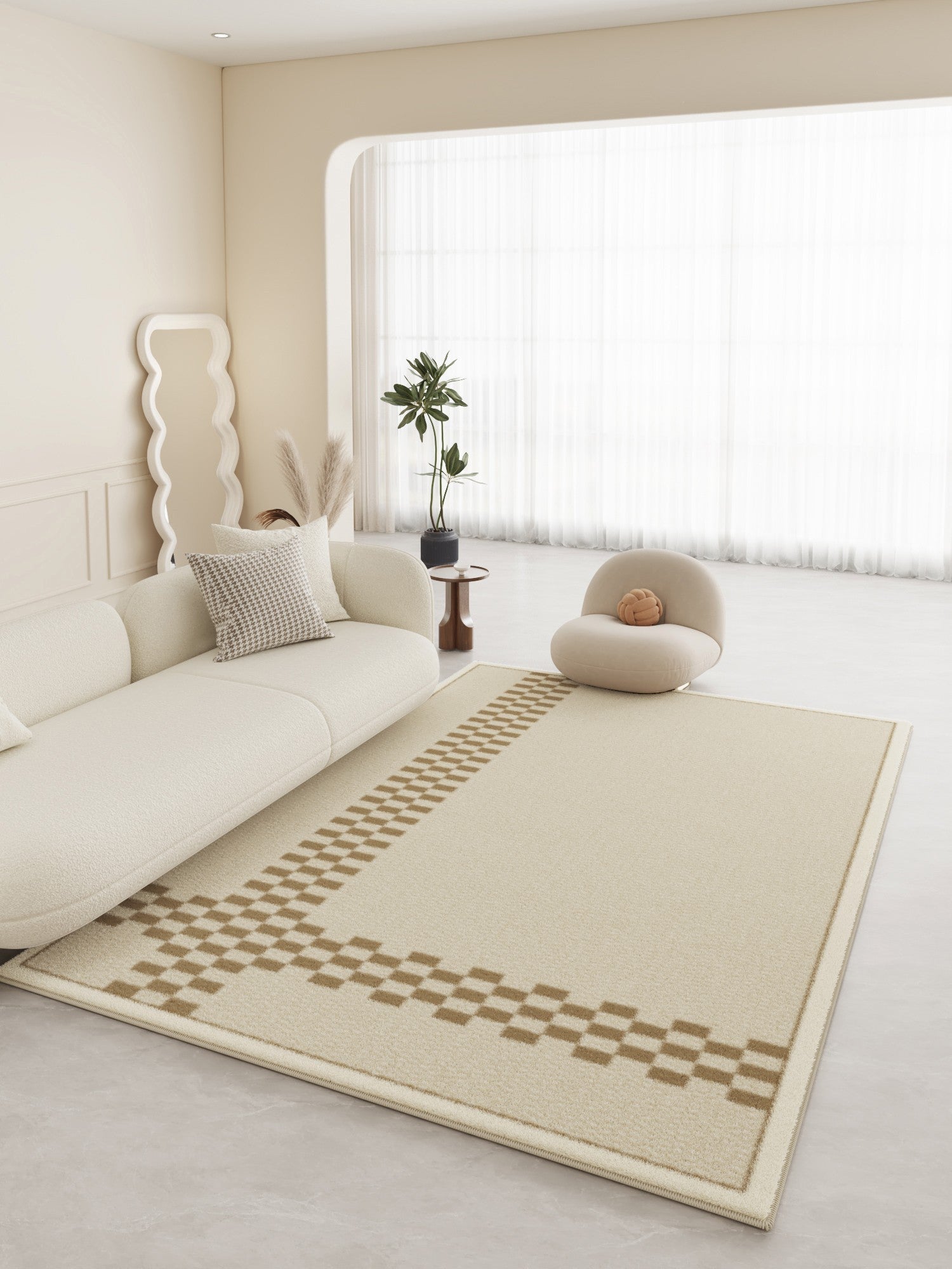 Contemporary Geometric Modern Area Rugs - Thick Large Abstract Design for Living Room, Bedroom & Dining Room - Soft Floor Covering for Home Decor & Interior Design