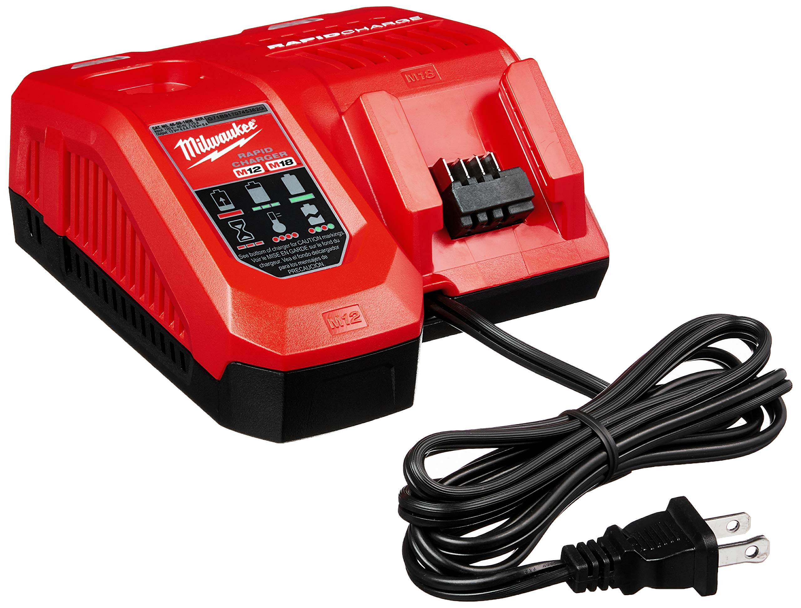 Milwaukee M18 & M12 Rapid Battery Charger - Fast Dual-Port Charging for Power Tools - Perfect for Job Sites & Home Workshops
