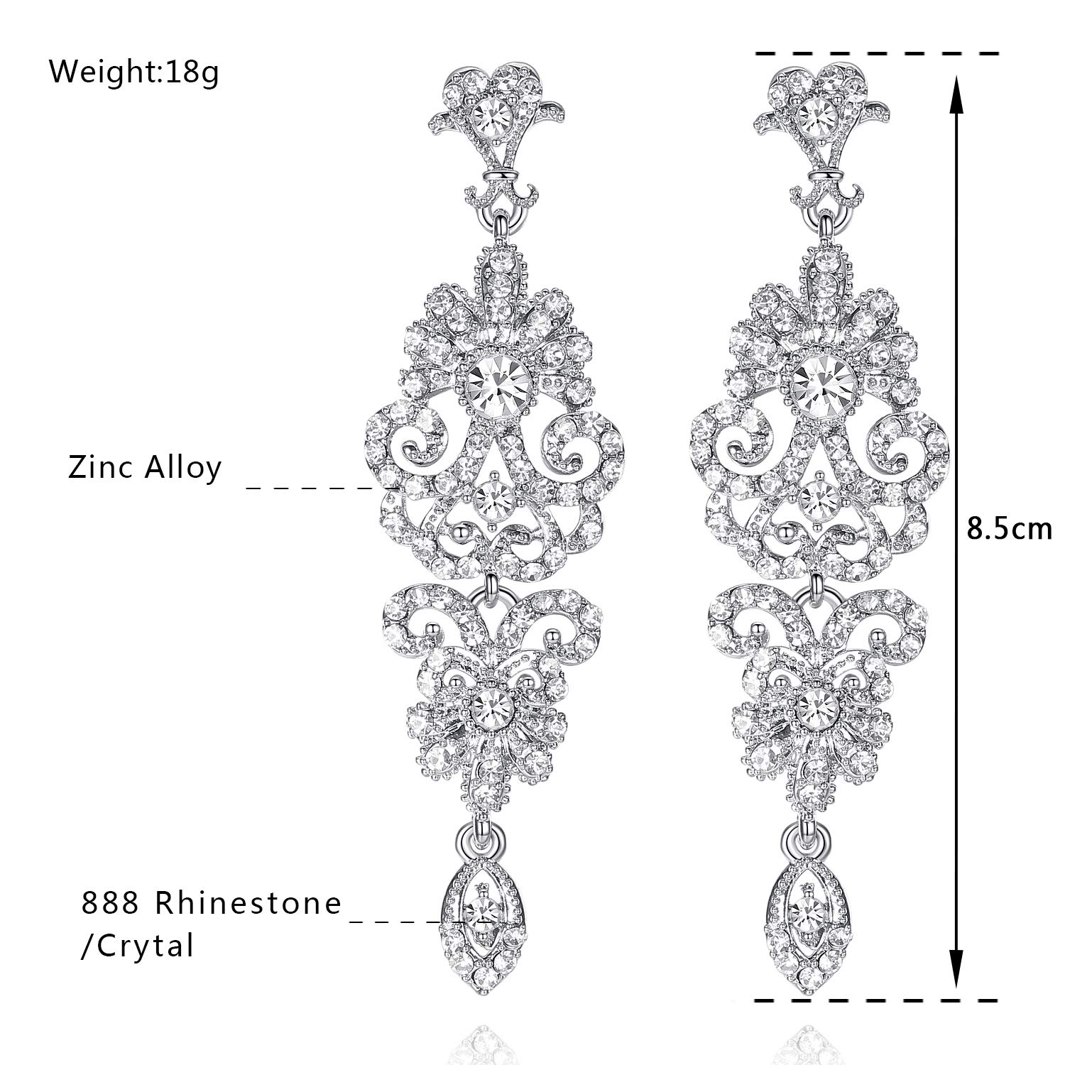 Mecresh Gold & Silver Rhinestone Chandelier Wedding Earrings – Elegant Bridal Dangle Earrings for Bride, Bridesmaid, Prom, Party & Special Occasions