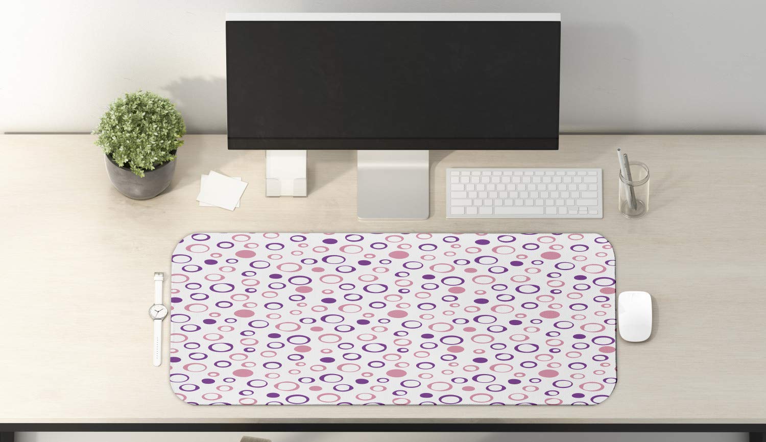 Ambesonne Geometric Circle Non-Slip Gaming Mouse Pad - 31