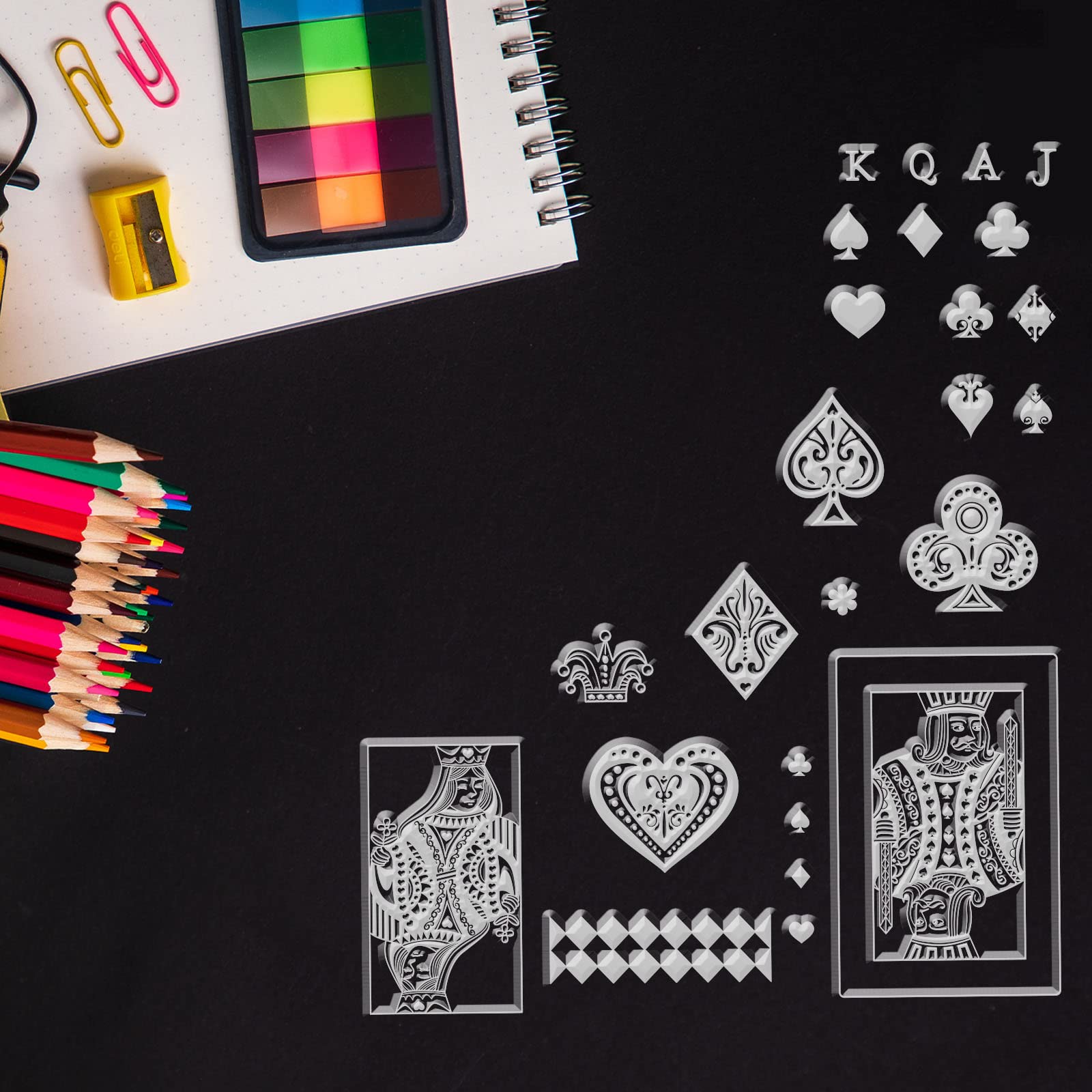 GLOBLELAND Clear Silicone Poker Stamps for DIY Scrapbooking - Transparent Rubber Stamps for Birthday Cards, Easter Greetings, Valentine's Day Crafts, Photo Album Decor & Paper Art Projects - Perfect for Handmade Cards, Journaling, and Creative Gift Wrapping