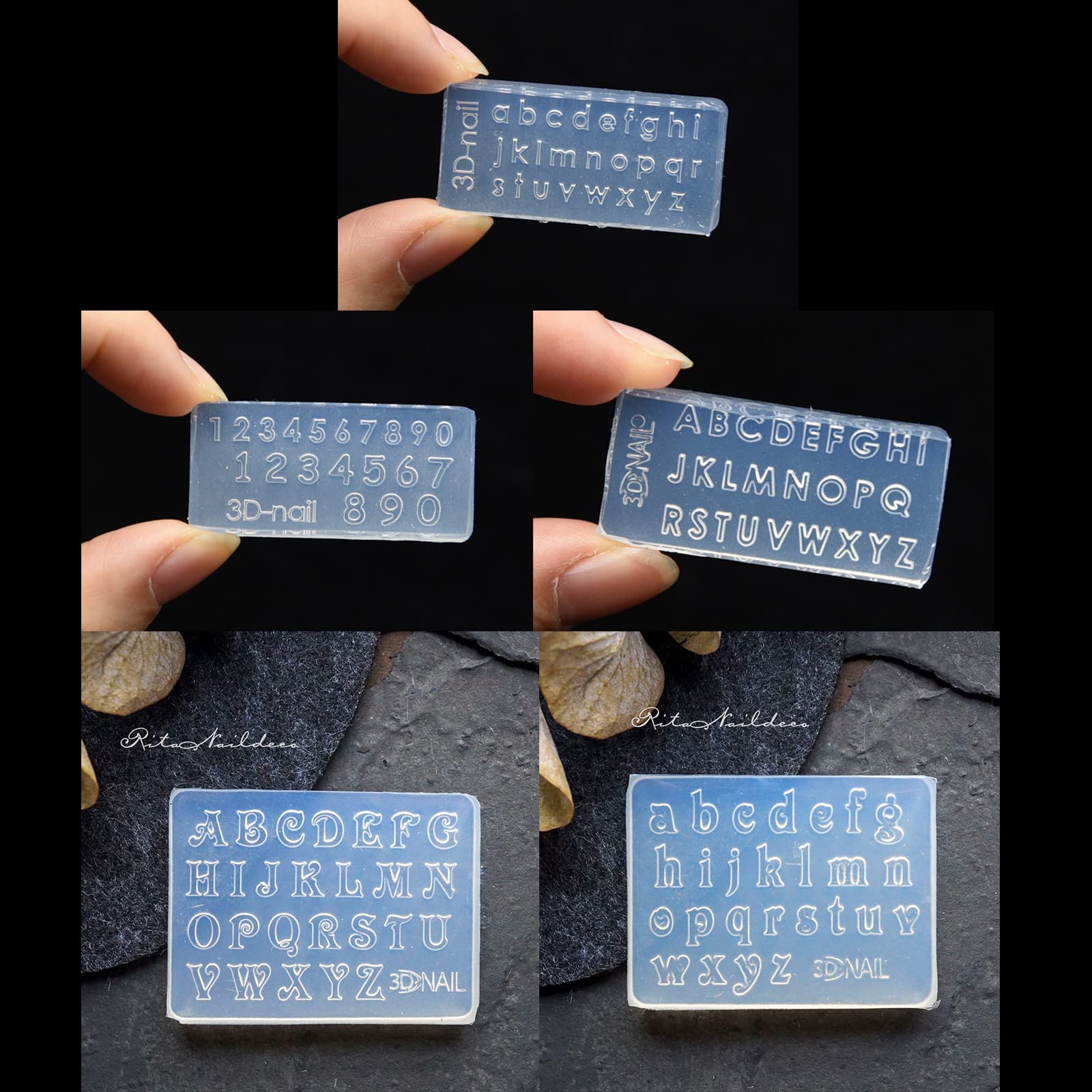 3D Silicone Letters & Numbers Nail Art Mold - DIY Nail Decoration Mould for Gel Polish, Acrylic Nails - Perfect for Manicures, Nail Art Designs & Home Salon Use
