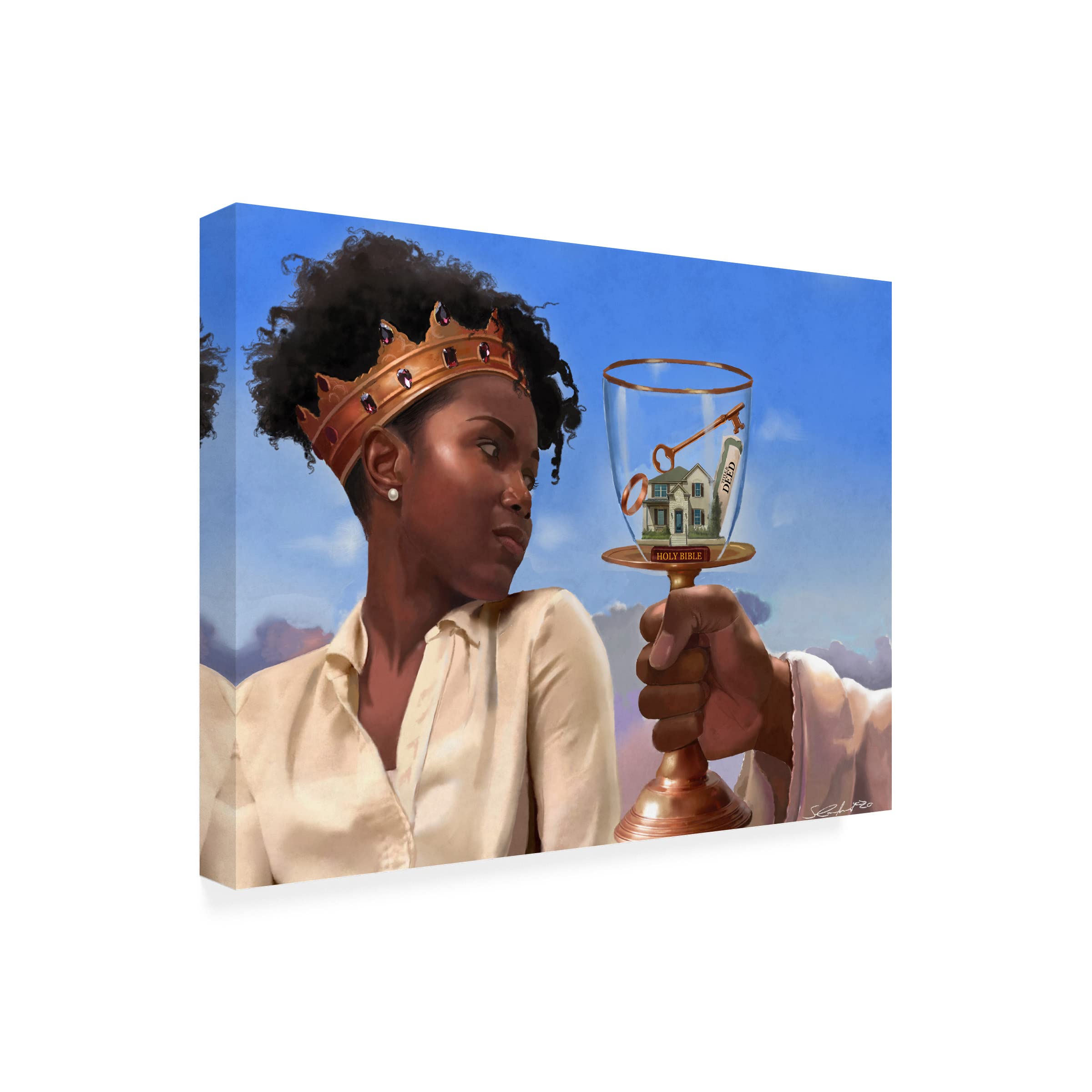 Trademark Fine Art 'In His Image' Canvas Wall Art Print by Salaam Muhammad - Inspirational Religious Home Decor for Living Room, Bedroom & Office