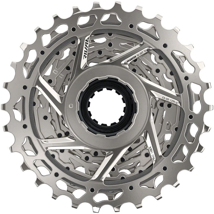 SRAM Rival AXS XG 1250 12-Speed Cassette (10-30T, Silver) - XDR Driver Body Compatible - Perfect for Road Bikes & Gravel Cycling