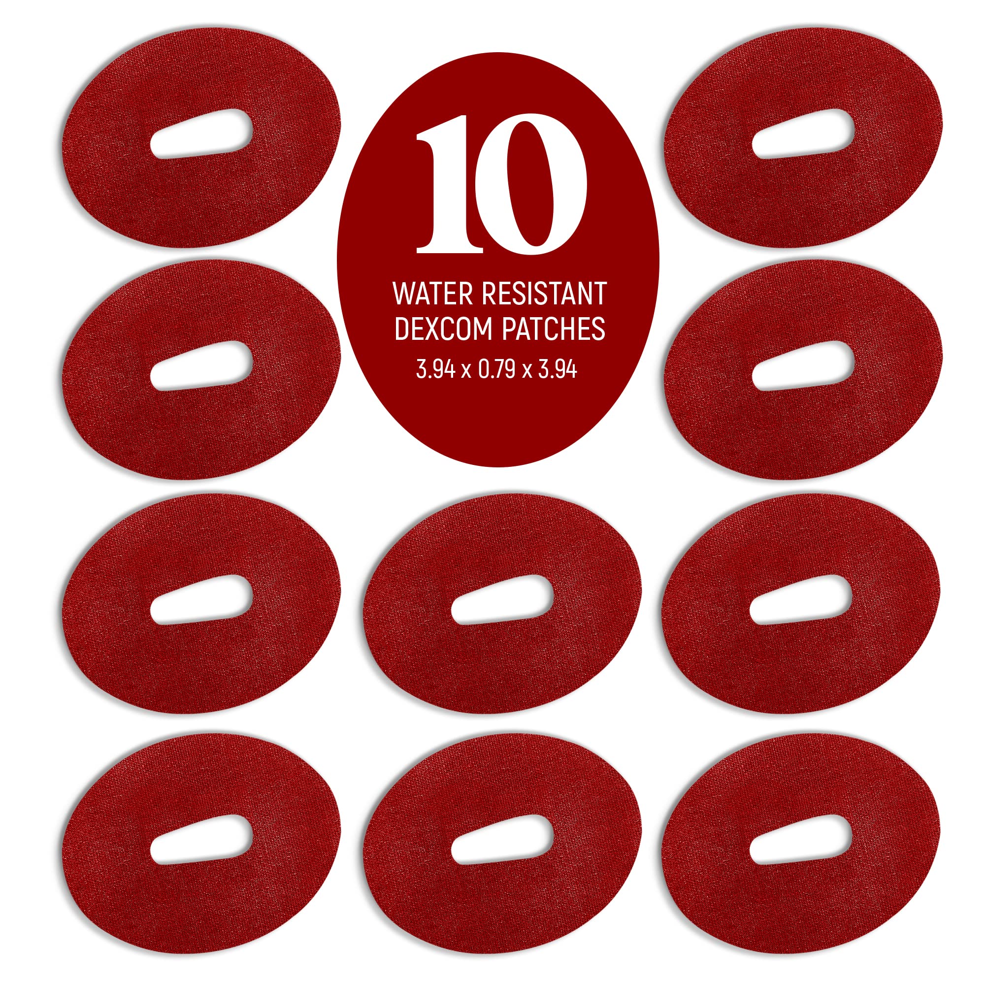 Dexcom G6 Adhesive Patch - Waterproof & Extra Strong Adhesive for Continuous Glucose Monitor - Secure & Comfortable Wear for Active Lifestyle (Red)