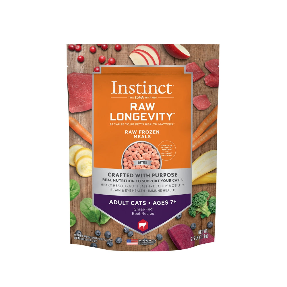 Raw Longevity Freeze Dried Beef Cat Food for Senior Cats 7+ Years | High-Protein Raw Meals for Adult & Mature Cats | Perfect for Picky Eaters & Digestive Health