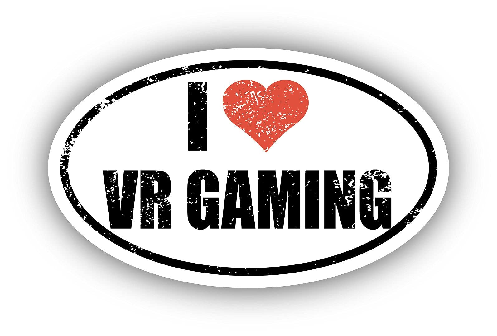 3M Vinyl Euro Oval VR Gaming Sticker - 3x5 Inch Decal for Laptops, Cars & Gaming Accessories | I Love VR Gaming Decoration