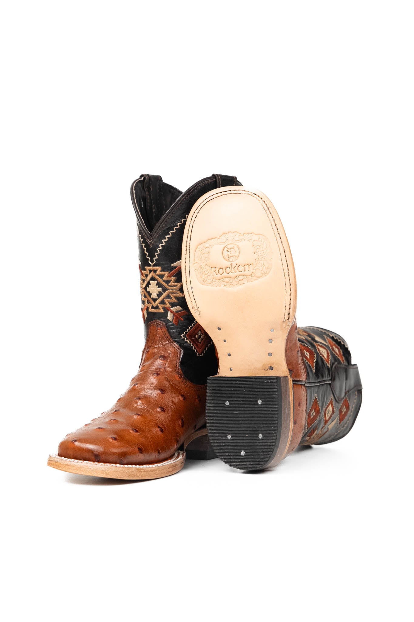 Little Ostrich Pro Rodeo Kids Boots - Western Style Cowboy Boots for Boys & Girls - Durable Leather Riding Boots for Rodeo, Horseback Riding & Country Fashion
