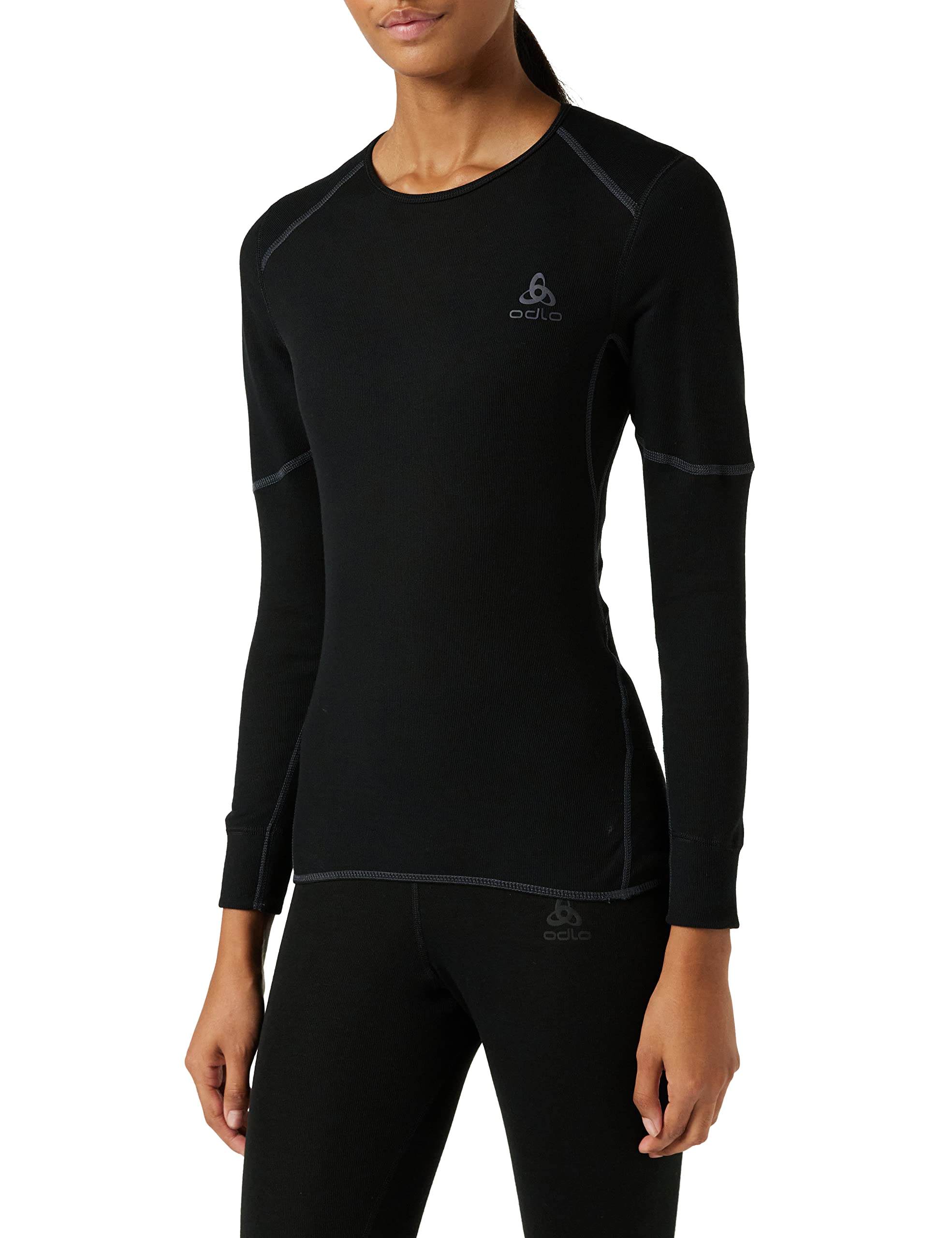 Odlo Women's Thermal Ski Underwear Top - Black | Base Layer for Cold Weather & Winter Sports | Perfect for Skiing, Snowboarding & Outdoor Activities