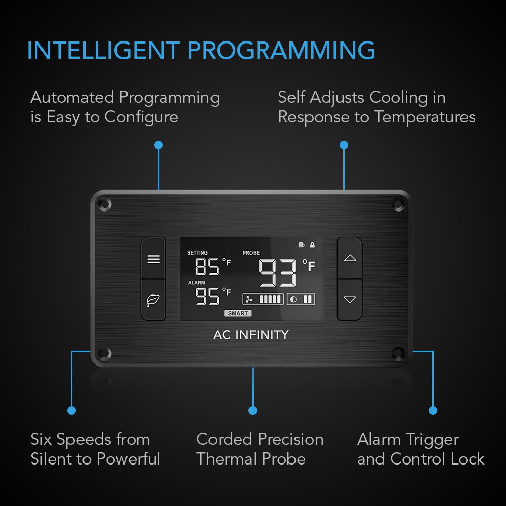 AC Infinity Controller 2 - Thermostat & Fan Speed Controller for Home Theater & AV Cabinets - Perfect for Media Cooling Systems