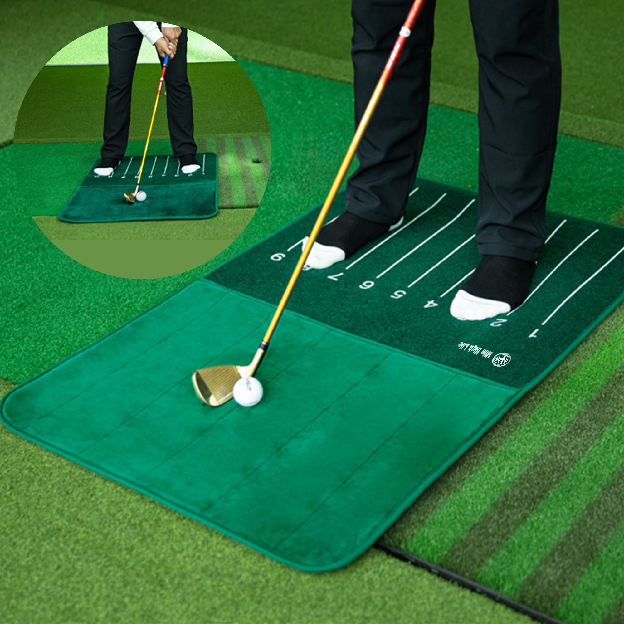 Premium Golf Training Mat - 3 Turf Designs for Fairway, Rough & Green | Durable Golf Hitting Practice Mat for Indoor/Outdoor Use | Perfect for Home, Office & Driving Range Practice