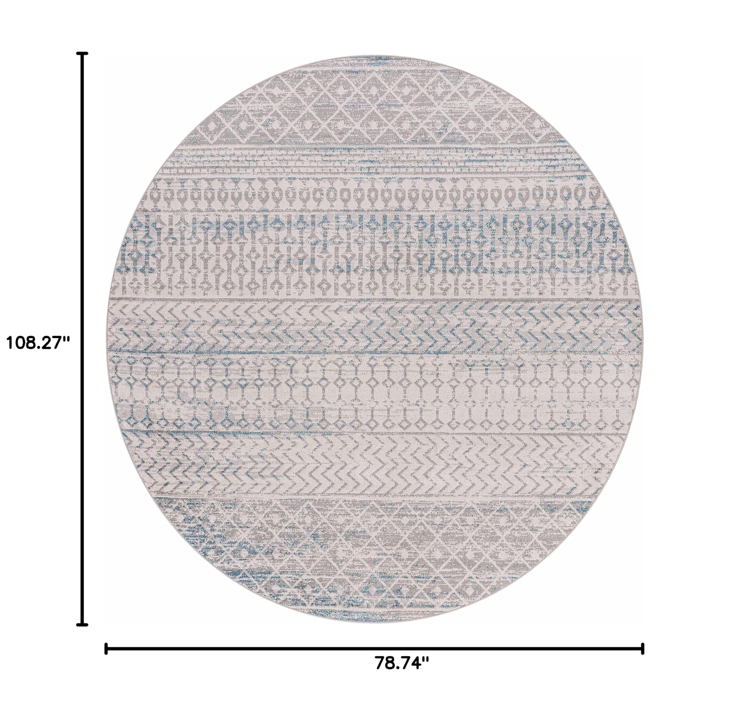Hauteloom Tambac Machine Washable Area Rug - Blue & Gray - 6'7