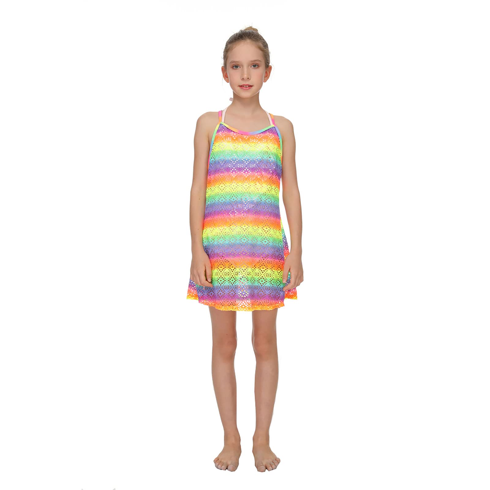 Jimmy Bahamas Girls' Crochet Mesh Swim Cover Up Dress - Lightweight Beach Cover Up for Little Kids - Perfect for Pool, Beach & Summer Outings