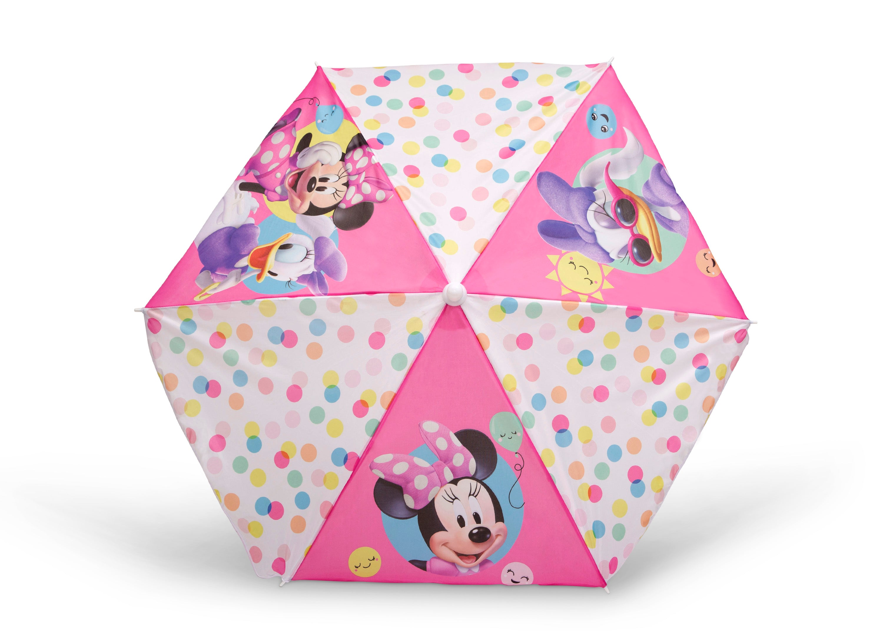 Minnie Mouse 4-Seat Kids Picnic Table with Umbrella & LEGO-Compatible Tabletop - Outdoor Play, Birthday Parties & Backyard Fun