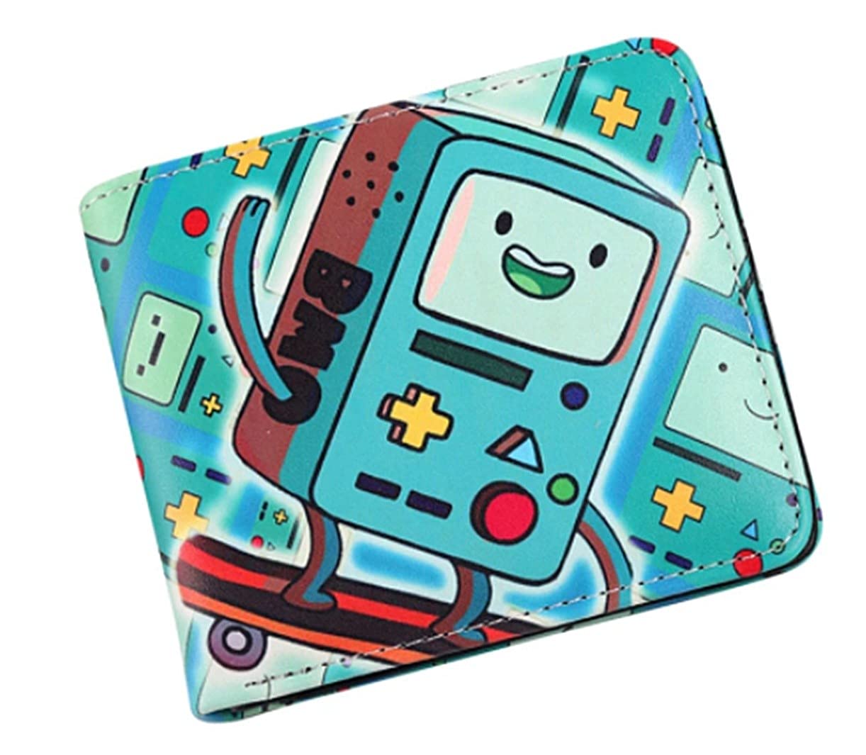 BMO Themed Bi-Fold Wallet - Classic Adventure Time TV Series Inspired Leather Wallet for Men & Women | Perfect for Daily Use, Travel & Gift Giving