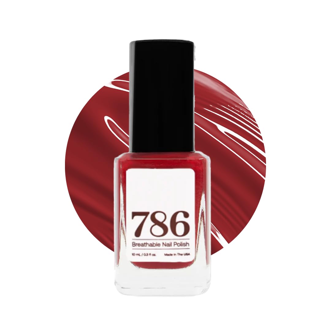 786 Cosmetics Breathable Nail Polish - Award-Winning Halal, Vegan & Cruelty-Free 21-Free Formula, Fast-Drying Nail Polish (Agra) - Perfect for Daily Wear, Special Occasions & Sensitive Nails