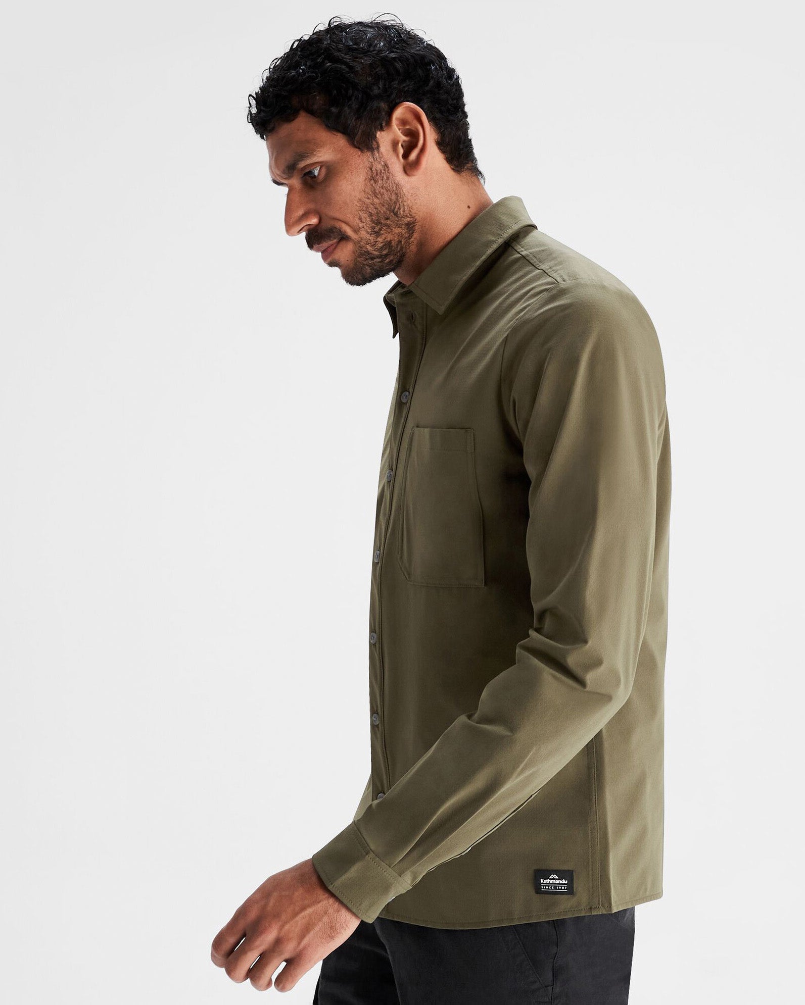 Men's Corsair Long Sleeve Shirt - Light Moss Green Casual Button Down Shirt for Outdoor Activities & Workwear