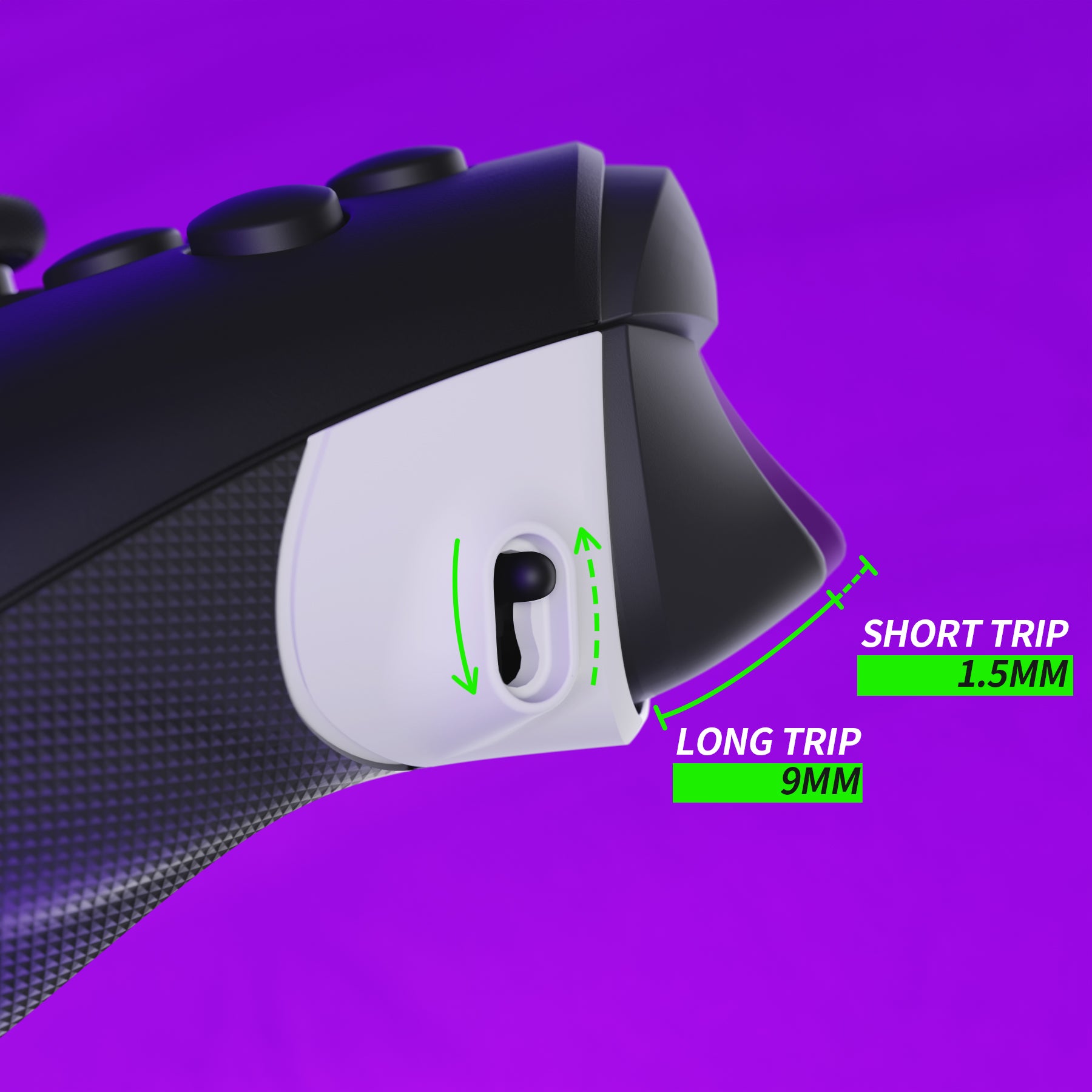 eXtremeRate White Diamond Textured Anti-Slip Ergonomic Side Grips & Trigger Stop Kit for Xbox Series X/S & Core Controllers - Enhanced Grip for Competitive Gaming & Long Play Sessions (PX3Q3004P)