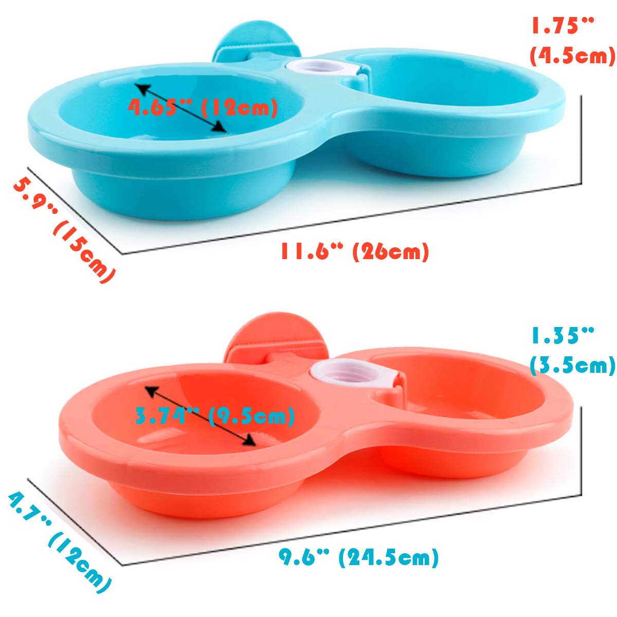 Hanging Pet Bowl - Anti-Slip Plastic Cage Mounted Food & Water Feeder for Dogs & Cats | 2-in-1 Suspension Drinker Bowl for Crates (Pink, Small) | Perfect for Travel, Kennels & Small Spaces