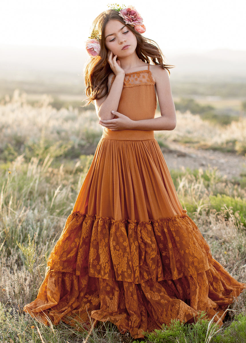 Catrin Dress in Marigold - Flowy Summer Maxi Dress for Women | Perfect for Beach Vacations, Date Nights & Boho Chic Outfits