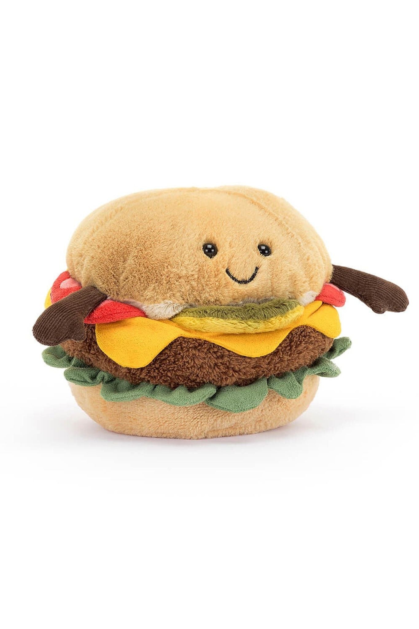 Jellycat Amuseable Burger Plush Toy - Soft & Cuddly Stuffed Hamburger for Kids & Collectors | Perfect Gift for Birthdays, Parties & Home Decor
