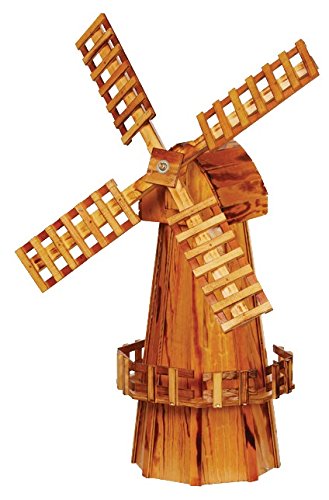 Medium Wooden Windmill for Garden Decoration - Handcrafted Outdoor Wind Spinner for Yard, Patio, and Lawn - Rustic Farmhouse Style Windmill Decor