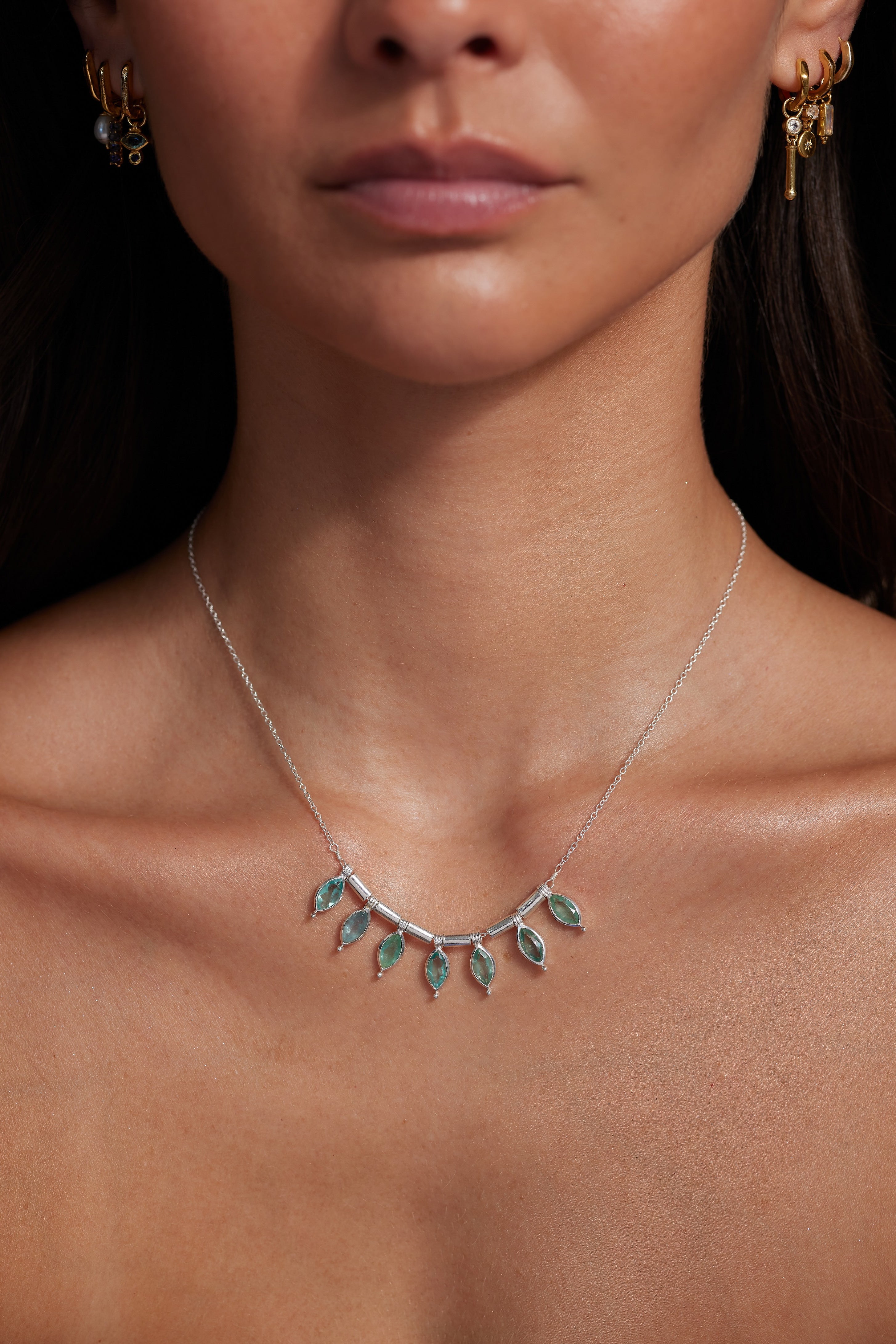 Rising Apatite Silver Necklace for Women - Elegant Blue Gemstone Jewelry Gift for Birthday, Anniversary & Special Occasions