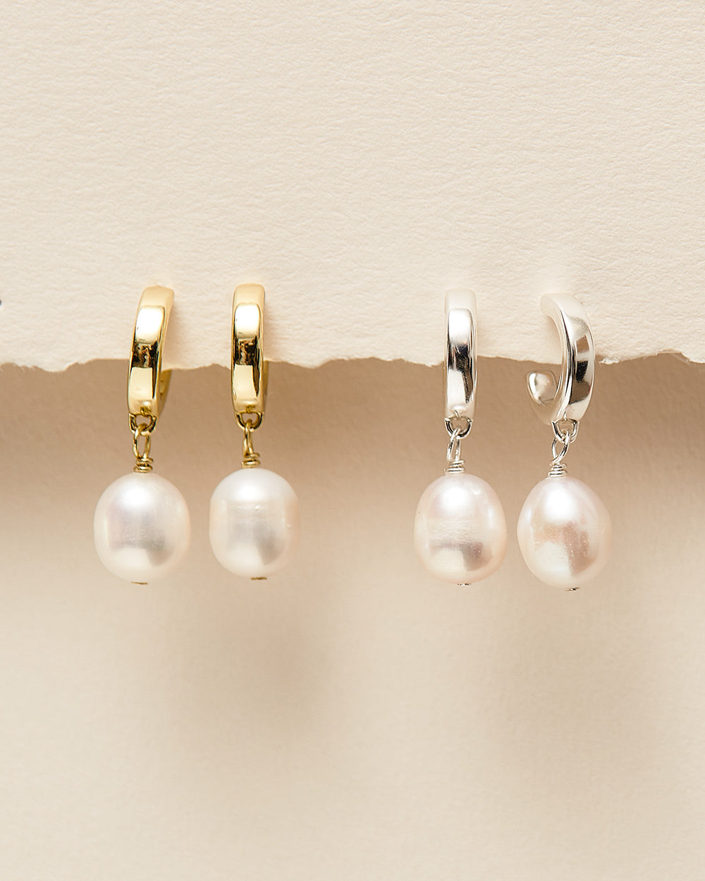 Bali Pearl Drop Huggie Earrings - Dainty Pearl Hoop Earrings for Women, 14K Gold Plated, Minimalist Boho Jewelry | Perfect for Everyday Wear, Weddings & Special Occasions