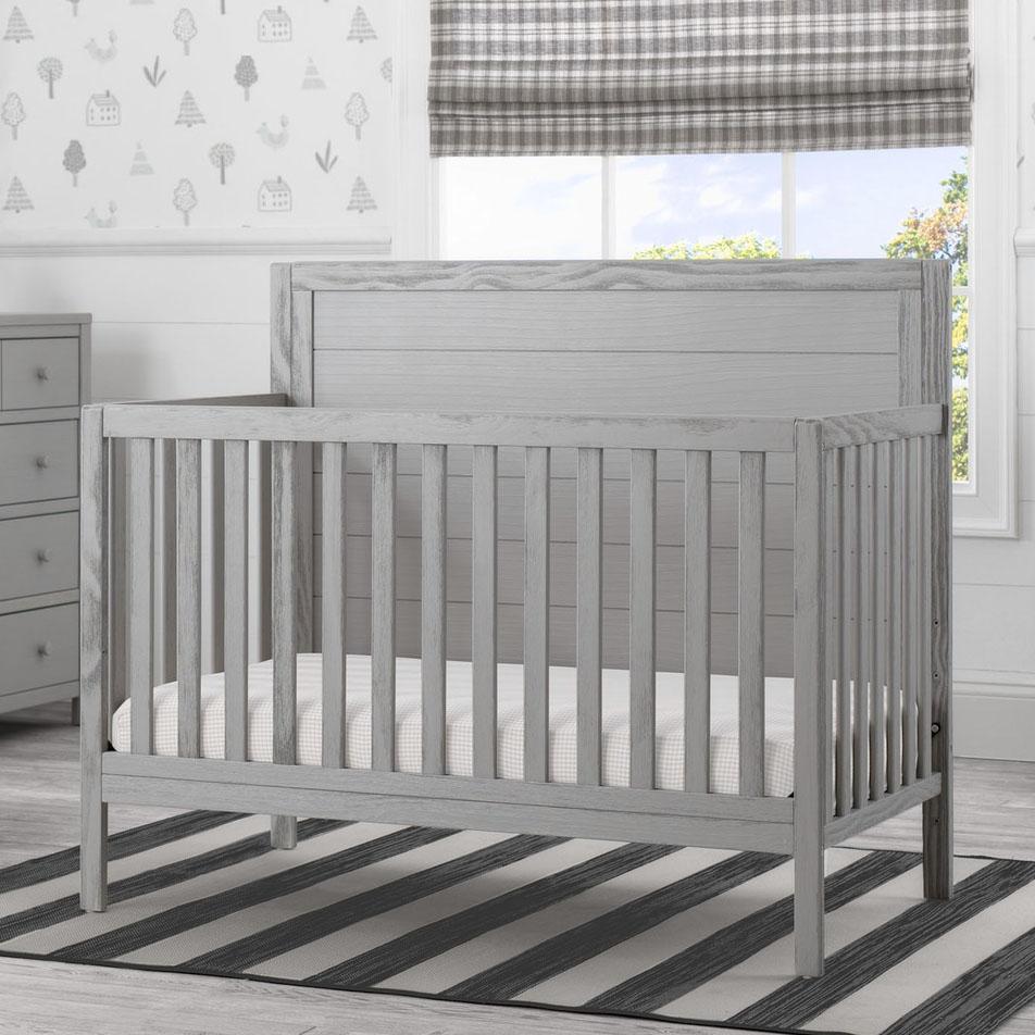 Cambridge 4-in-1 Convertible Baby Crib - Toddler Bed & Daybed with Mattress - Nursery Furniture for Boys & Girls - Perfect for Bedrooms, Daycare & Guest Rooms