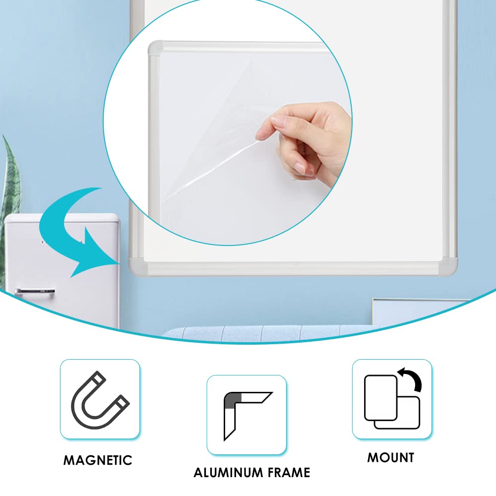 Magnetic Whiteboard 32x44 Inch - Aluminum Frame Dry Erase Board for Wall with Detachable Marker Tray | Perfect for Home Office, Classroom, Kitchen Memo & Planning | Wall Mount Whiteboard for School, Office & Home Organization
