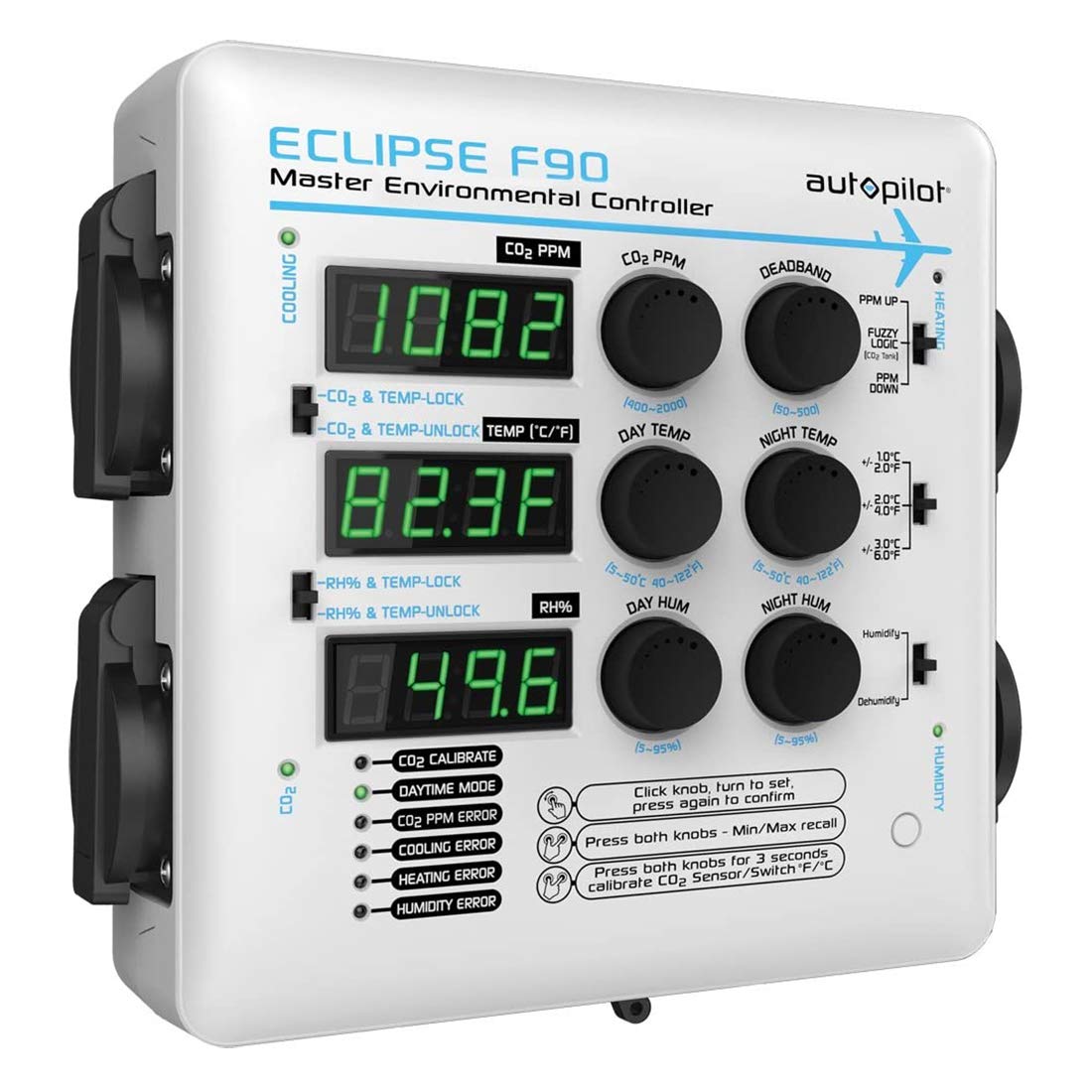 Hydrofarm Autopilot APE4200 Eclipse F90 Master Environmental Controller - Humidity, Temperature & CO2 Monitor for Grow Tents & Greenhouses - Perfect for Indoor Gardening & Hydroponics Systems